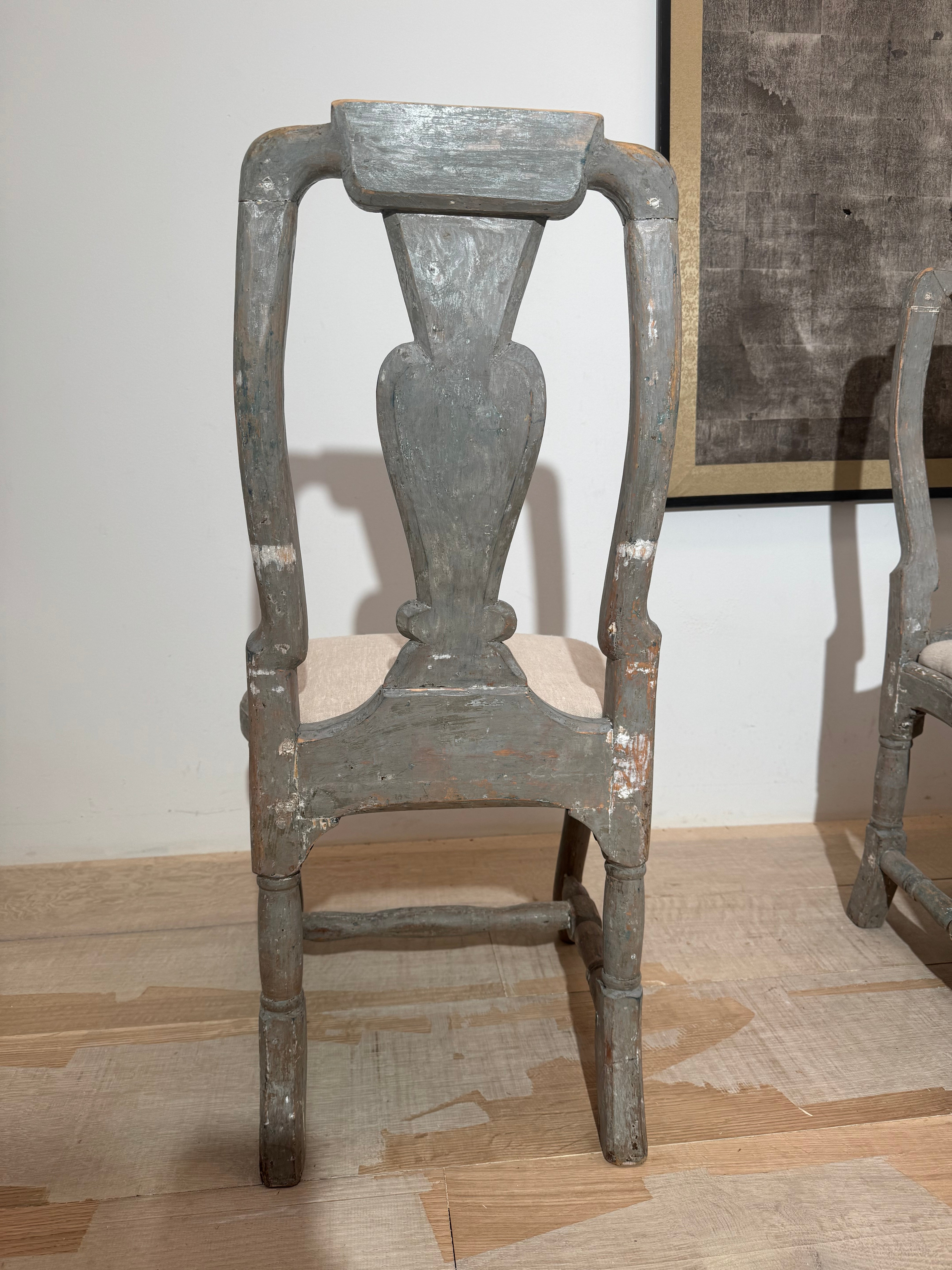 Set of Four Gustavian Painted Dining Chairs