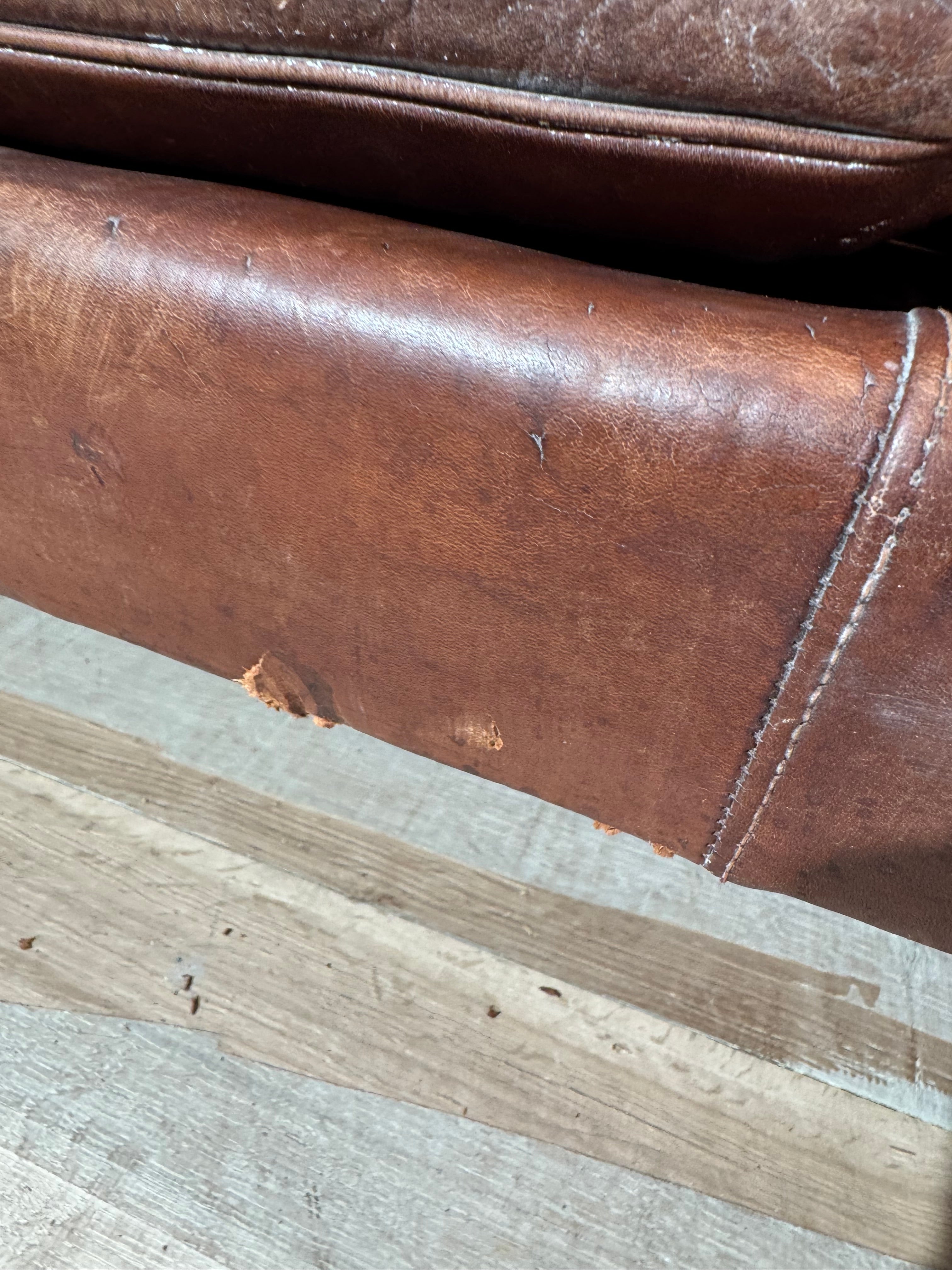 Danish Chocolate Brown Leather Sofa