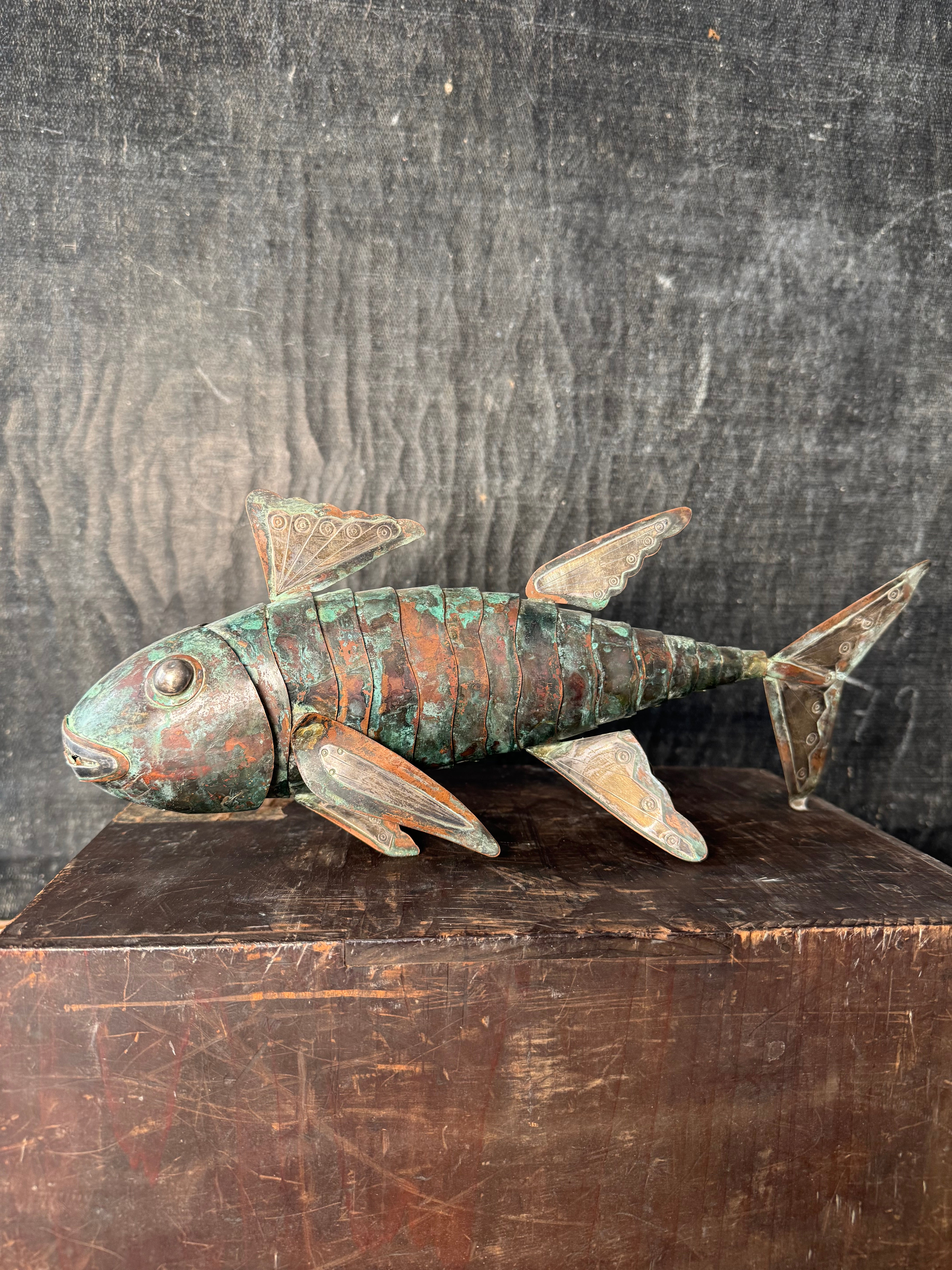 Fine Copper & Silver Fish Sculpture