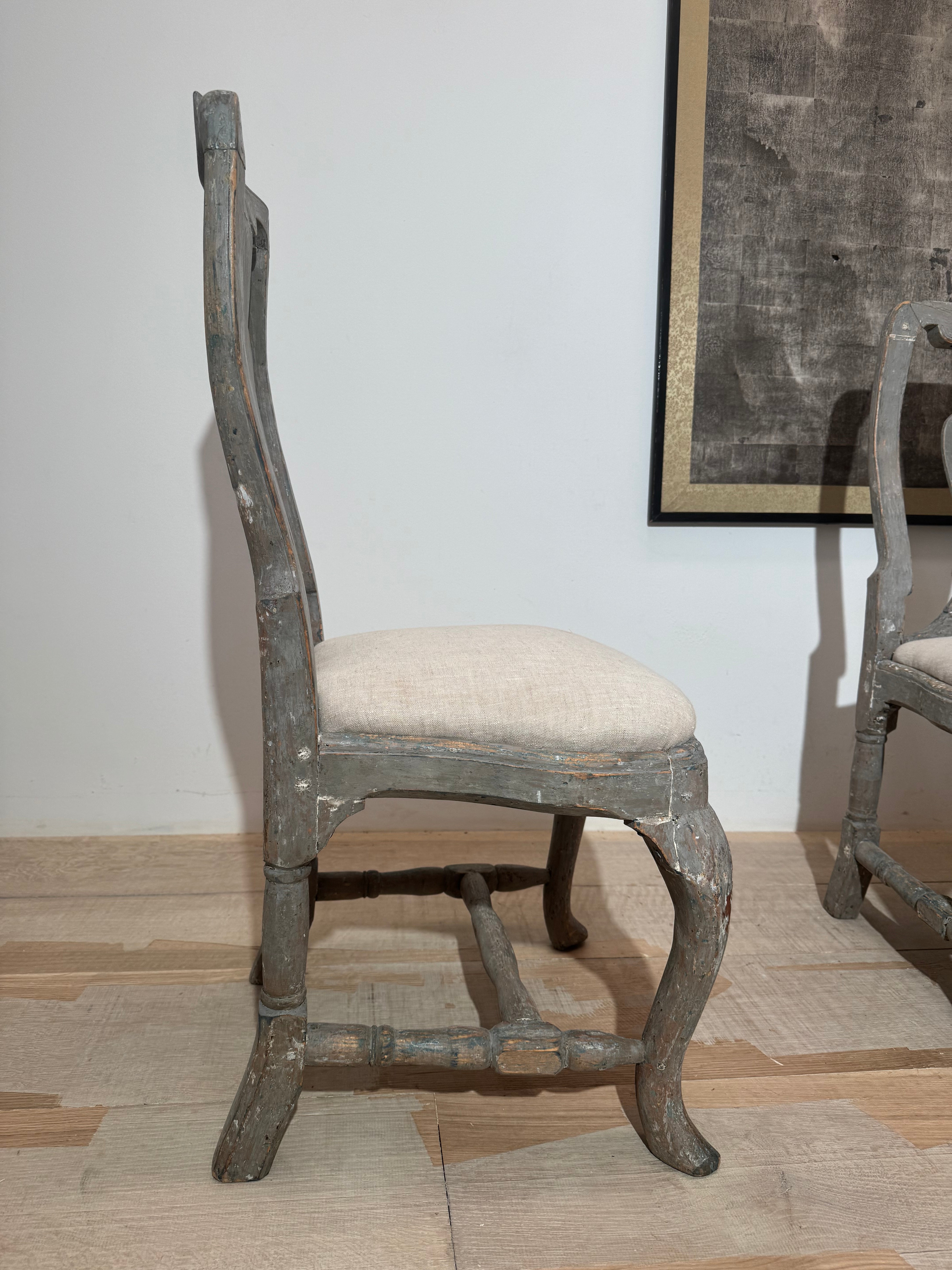 Set of Four Gustavian Painted Dining Chairs