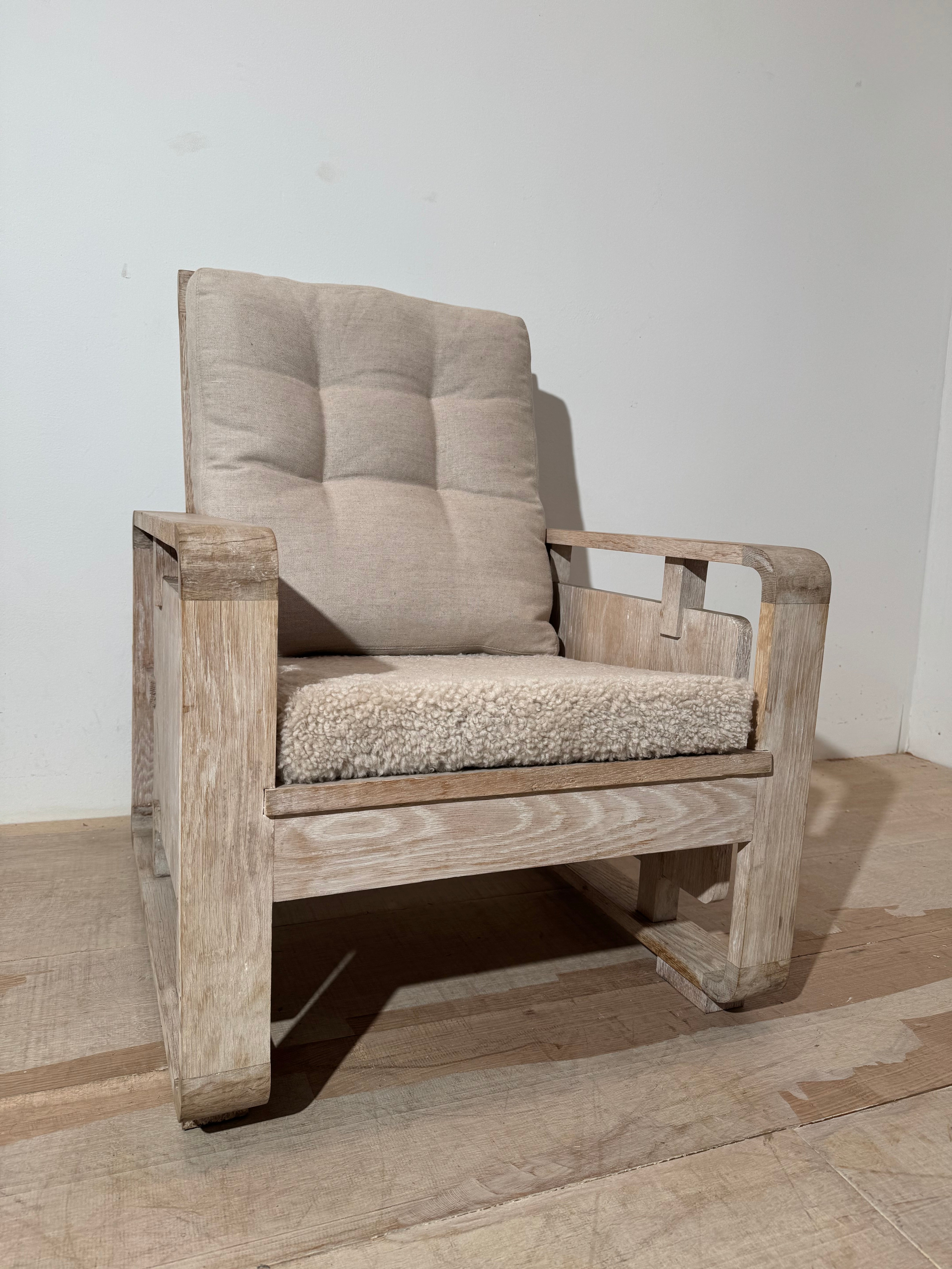 Vintage White Oak Armchair