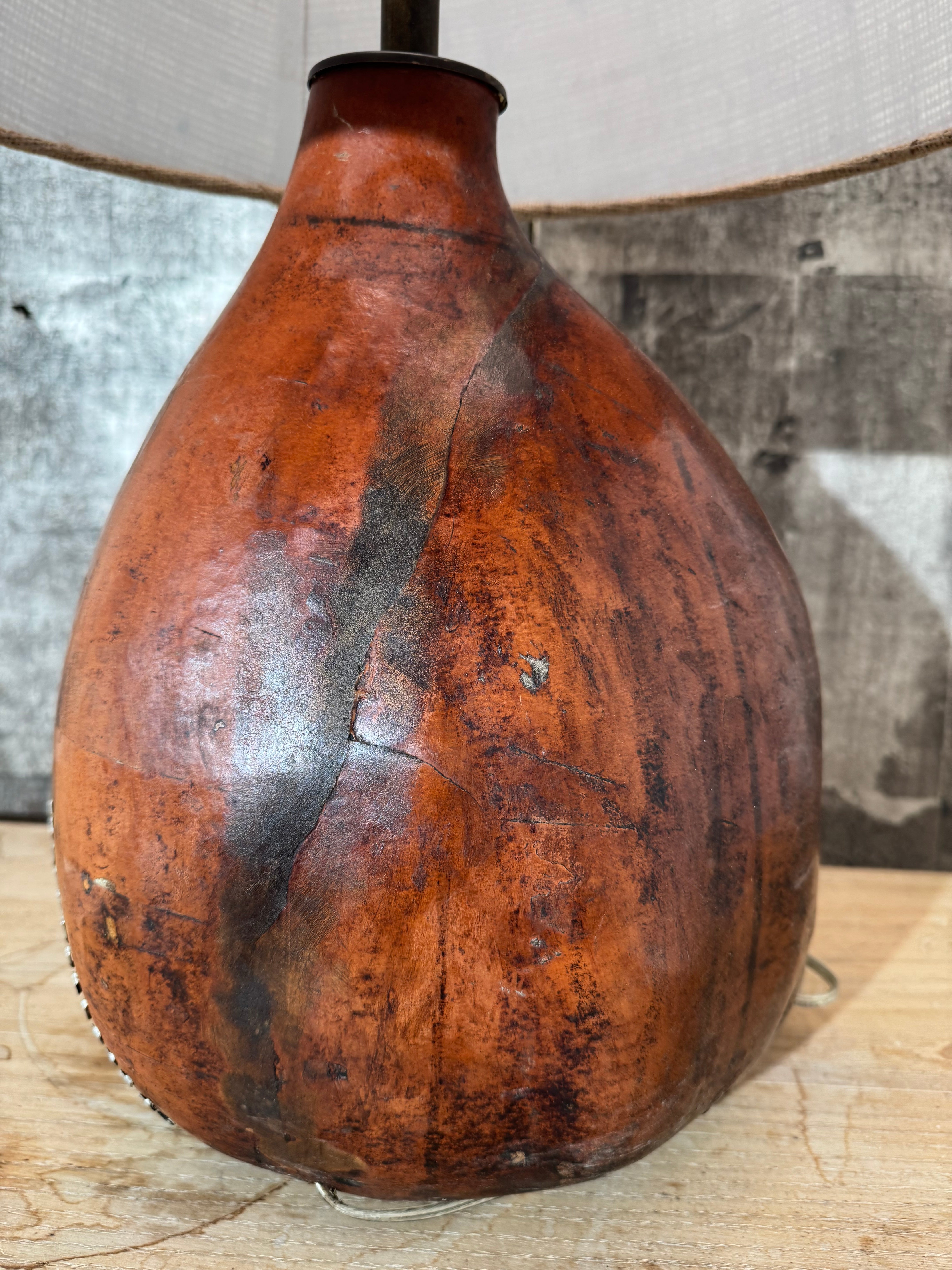 Vintage Gourd Lamp With Repair