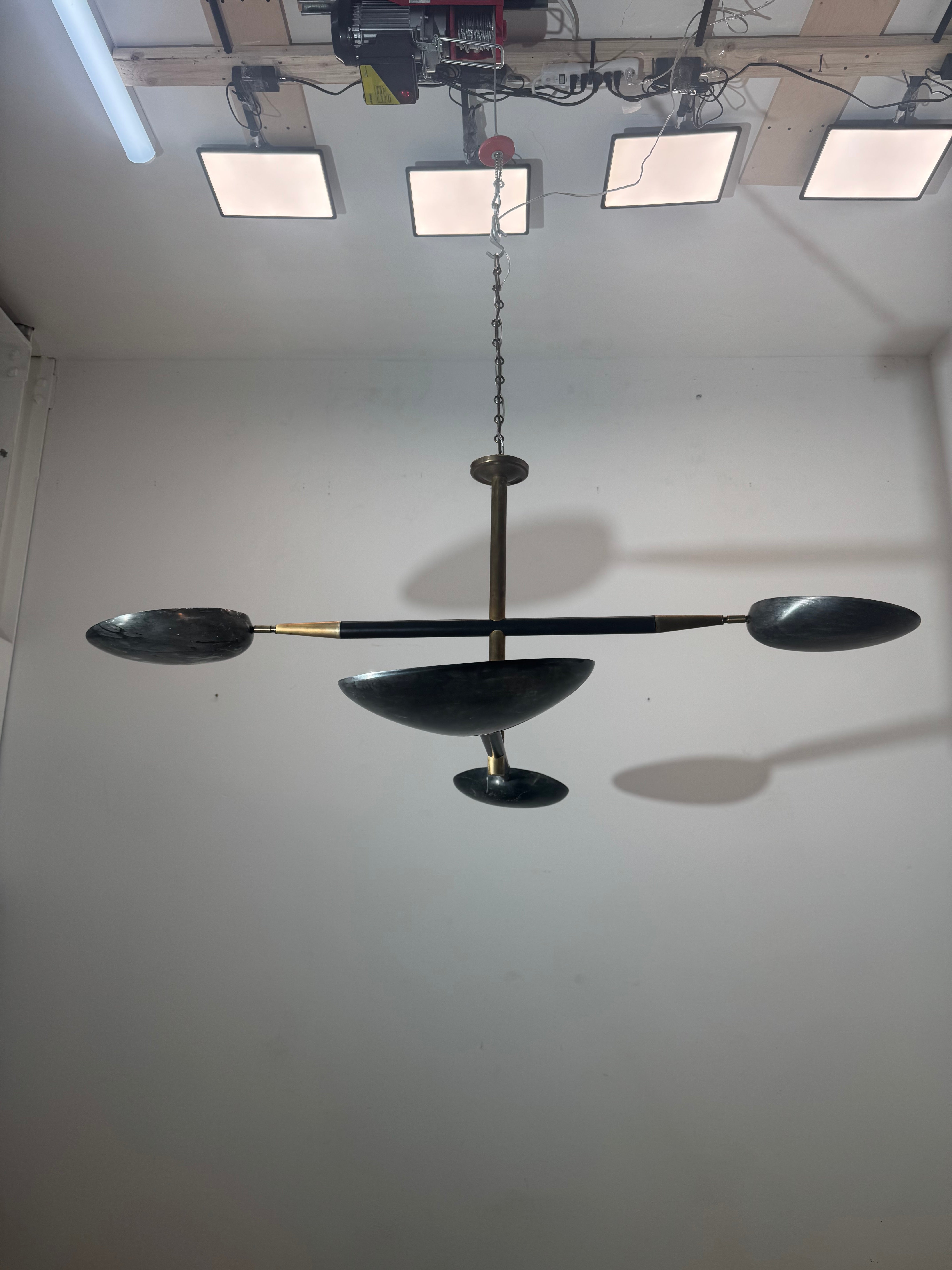 Lucca Studio Renata Chandelier in Leather & Bronze