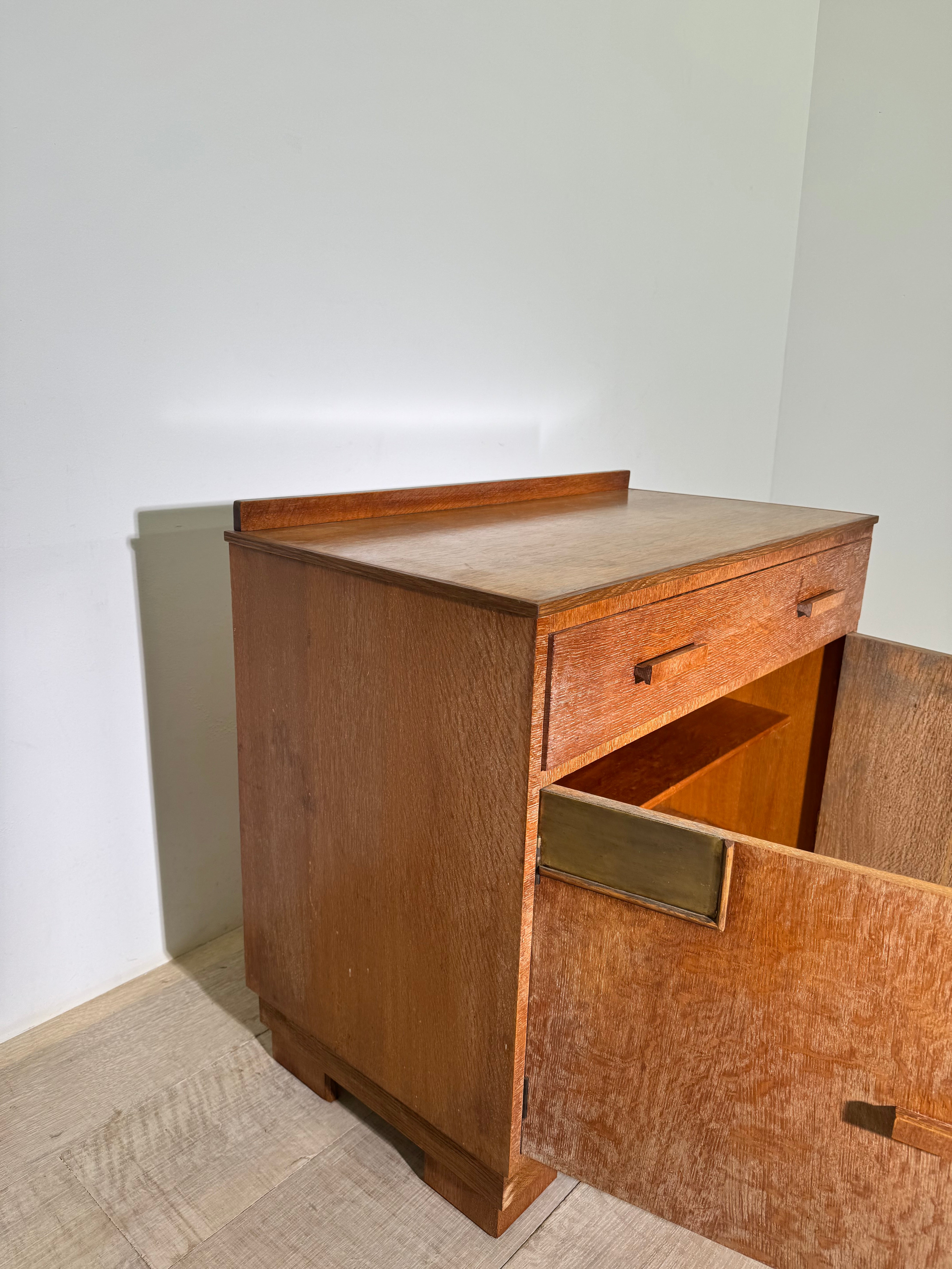 Circa 1900 Bleached Oak Cabinet