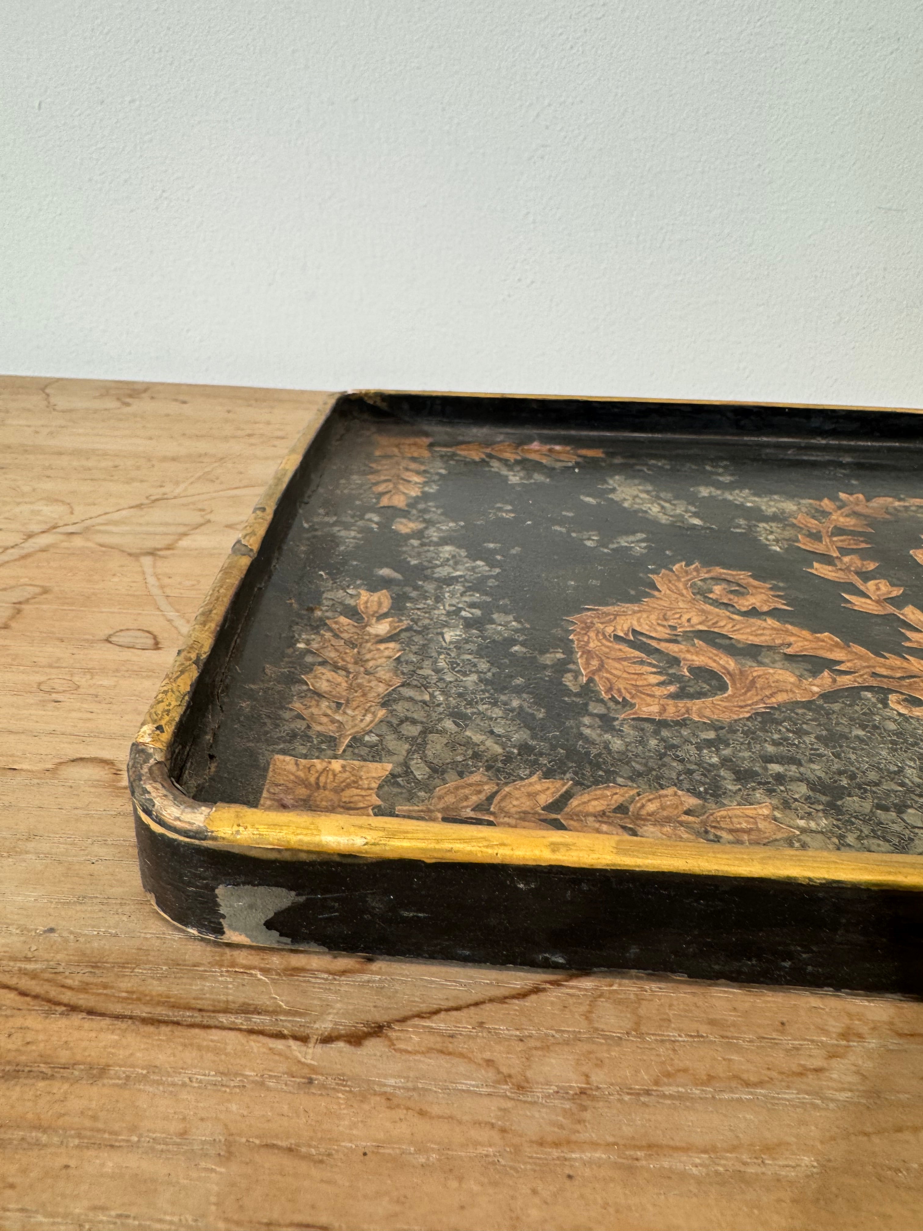 Vintage English Paper Mache Tray