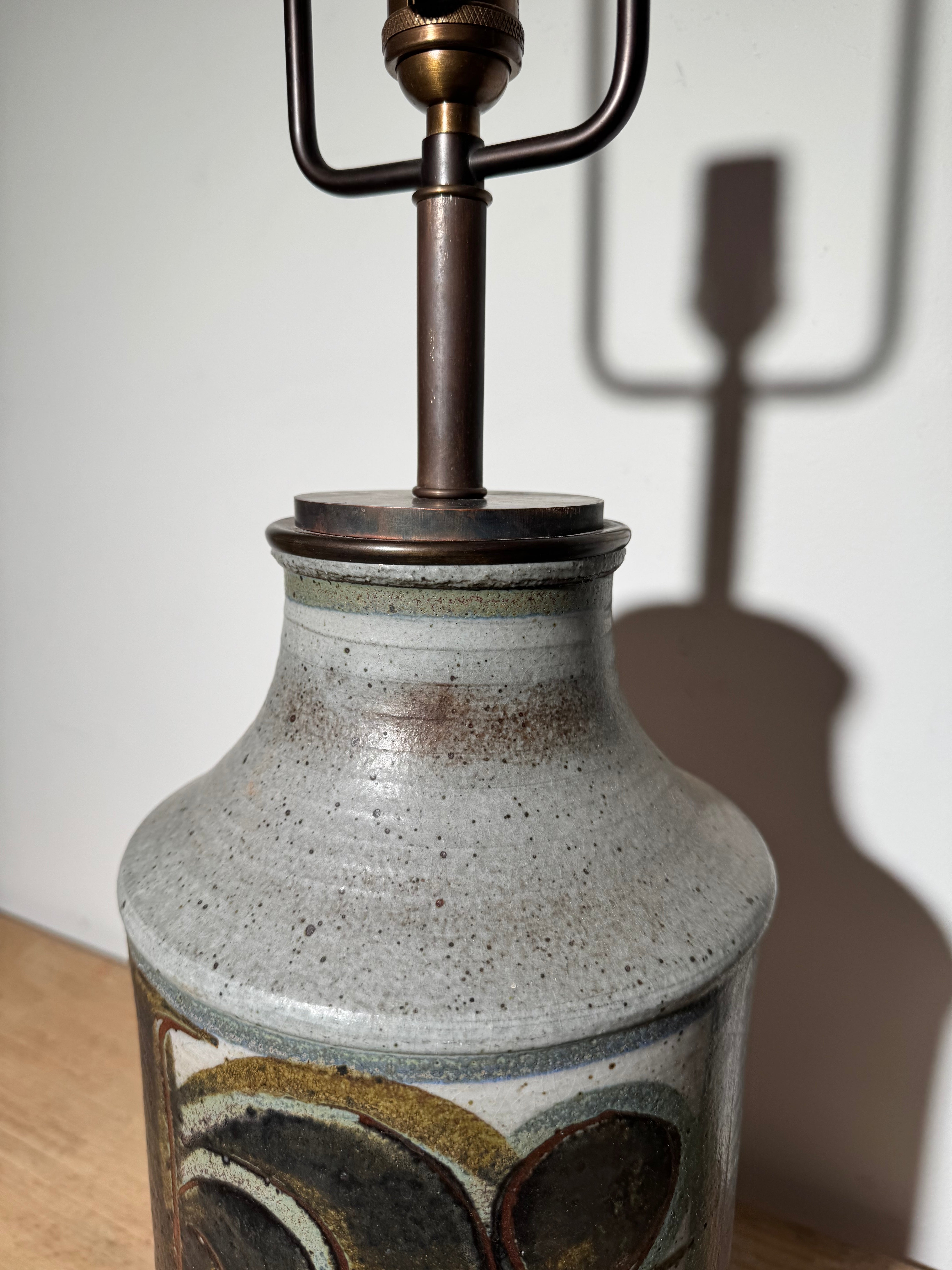 Large Scale Vintage Studio Pottery Lamp