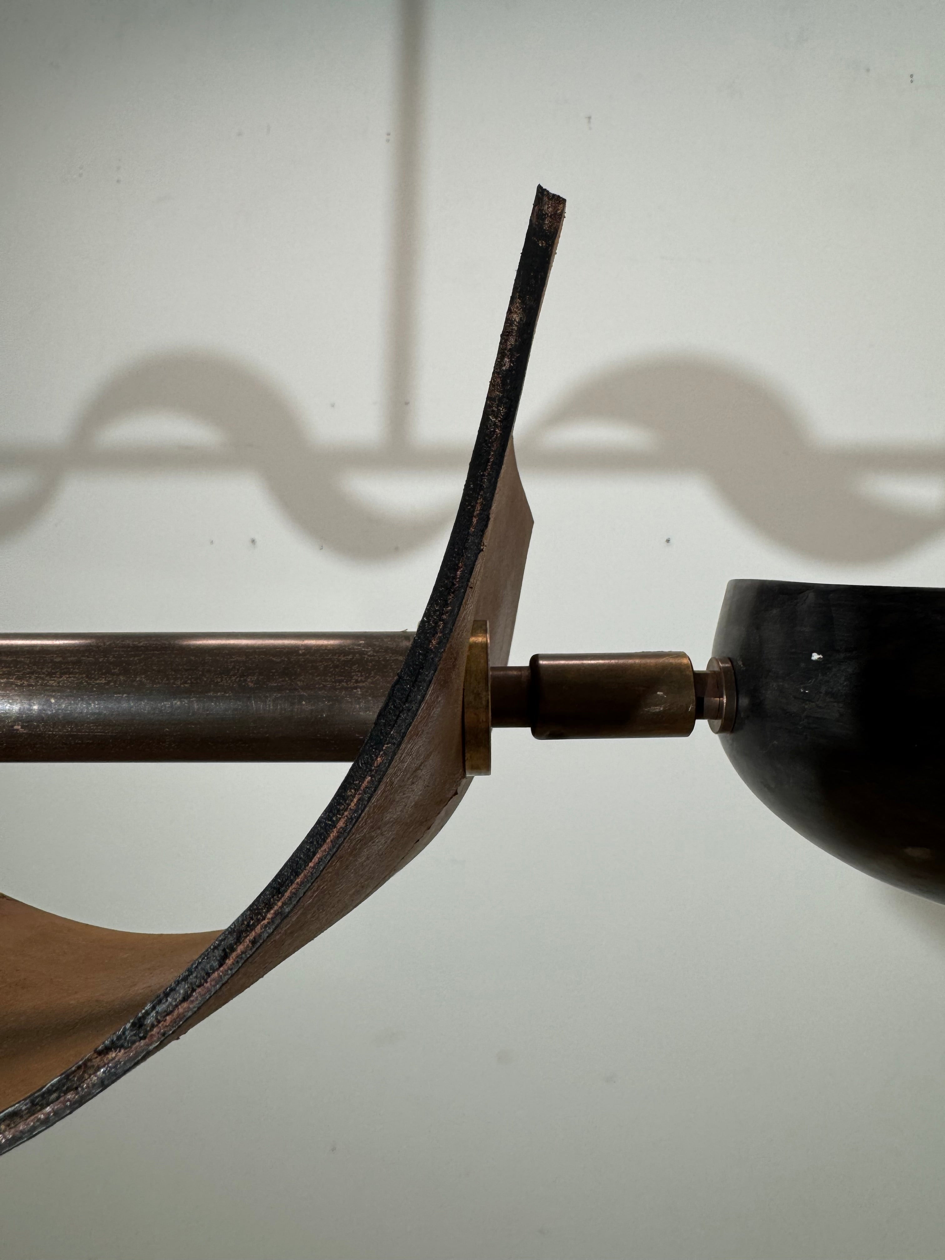 Lucca Studio Parker Leather and Bronze Chandelier