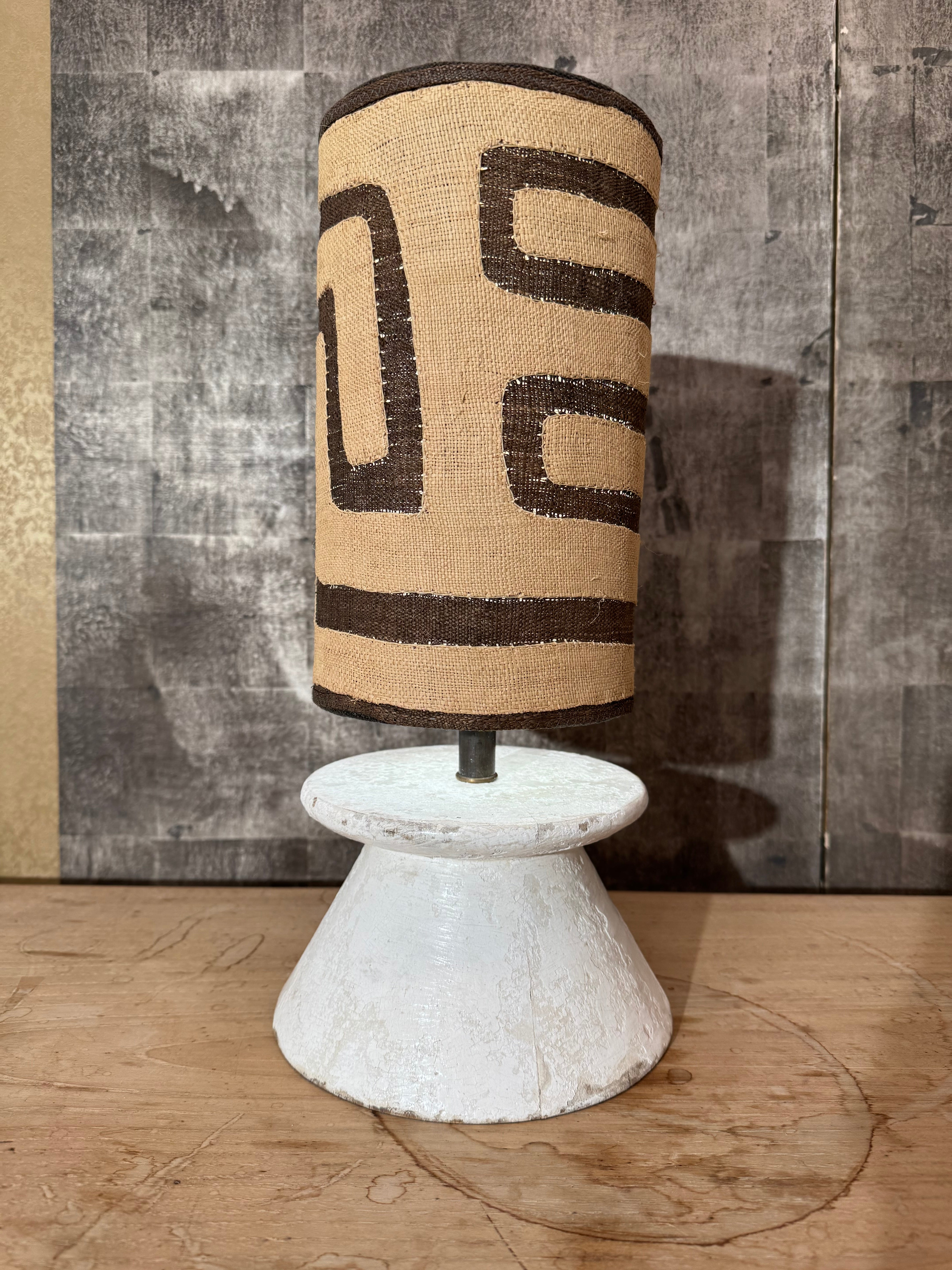 Pair Vintage French 1950's Wood & Plaster Lanps