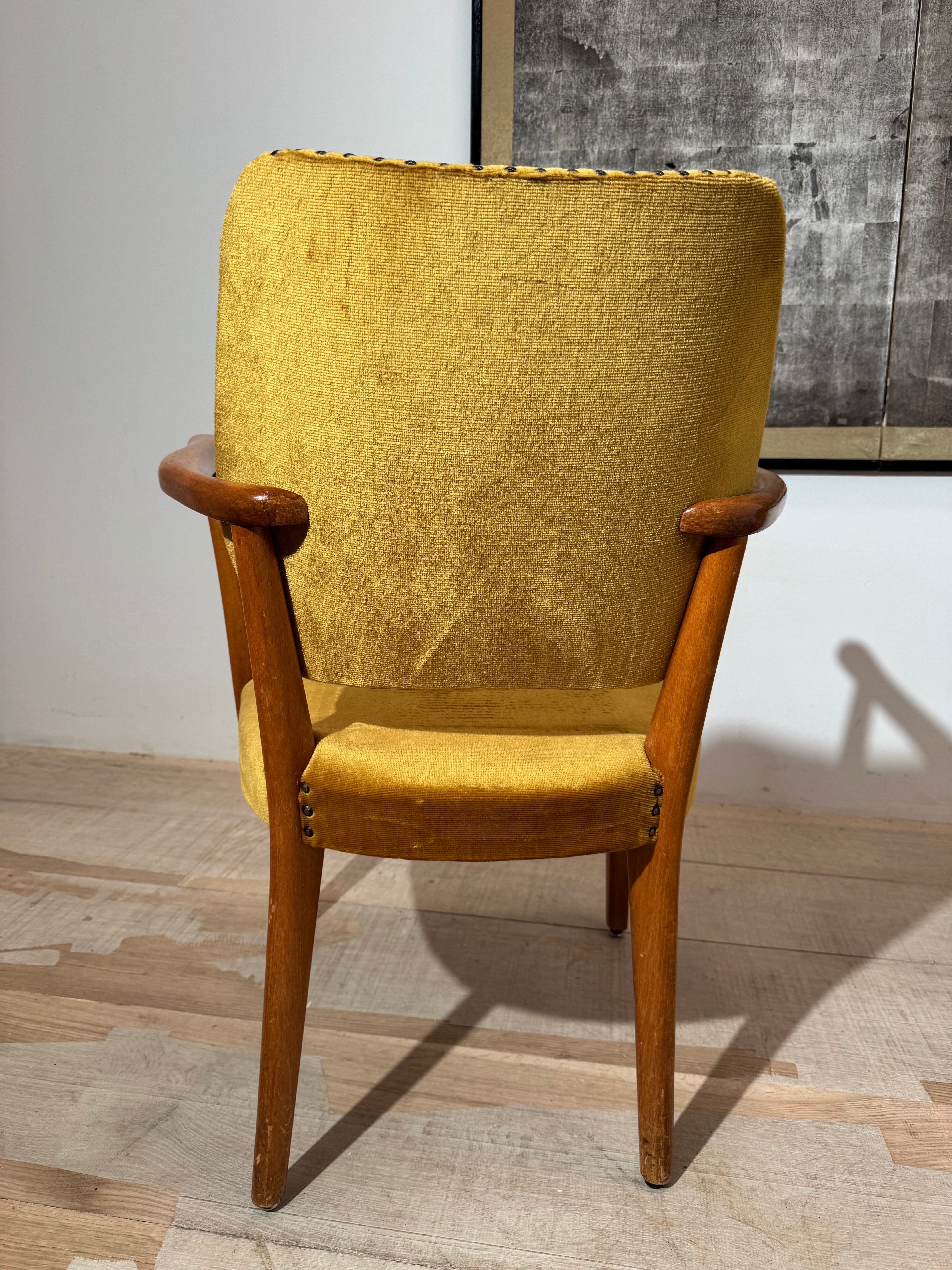 Pair Swedish Grace Armchairs in Original Fabric