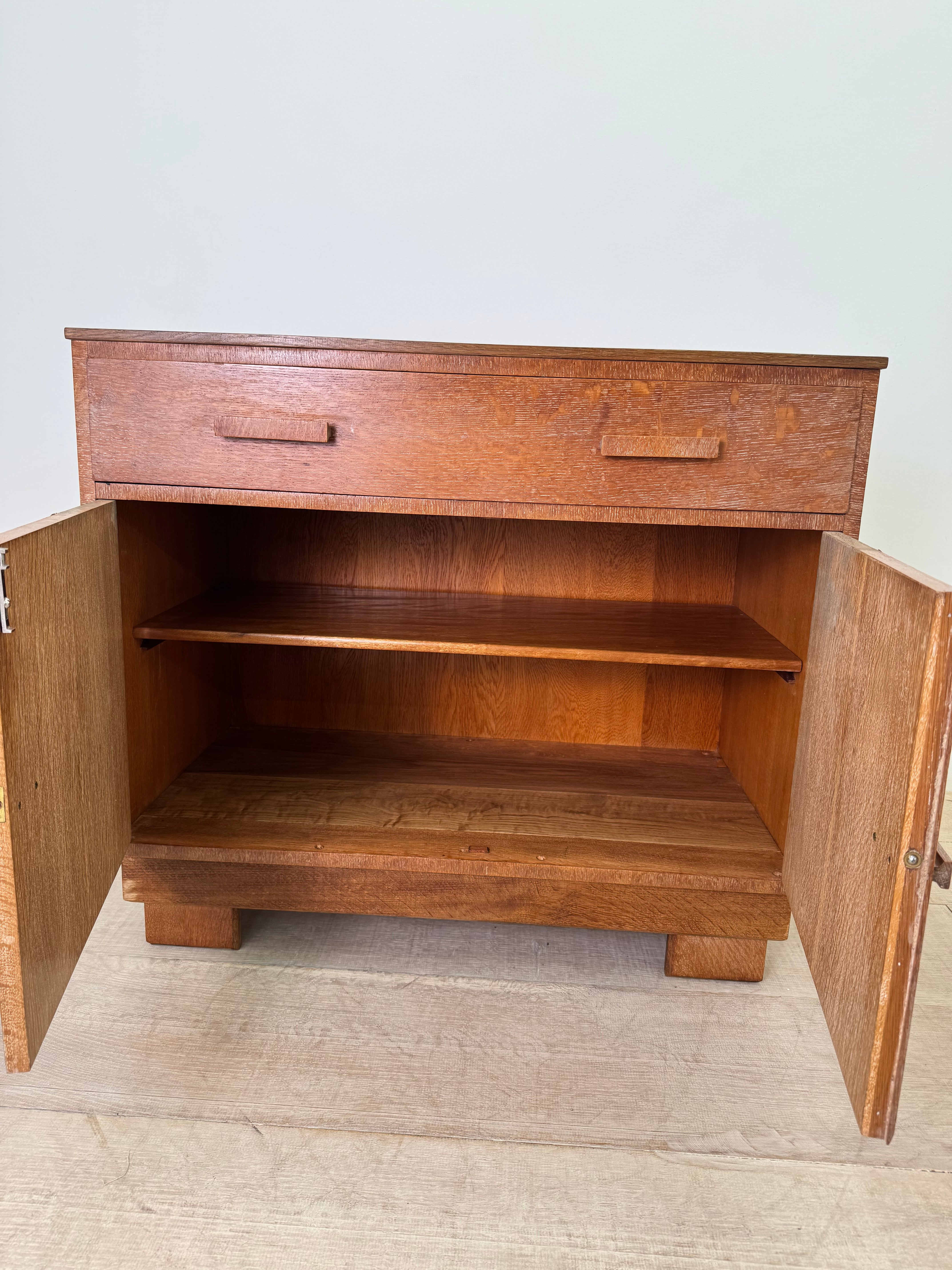 Circa 1900 Bleached Oak Cabinet