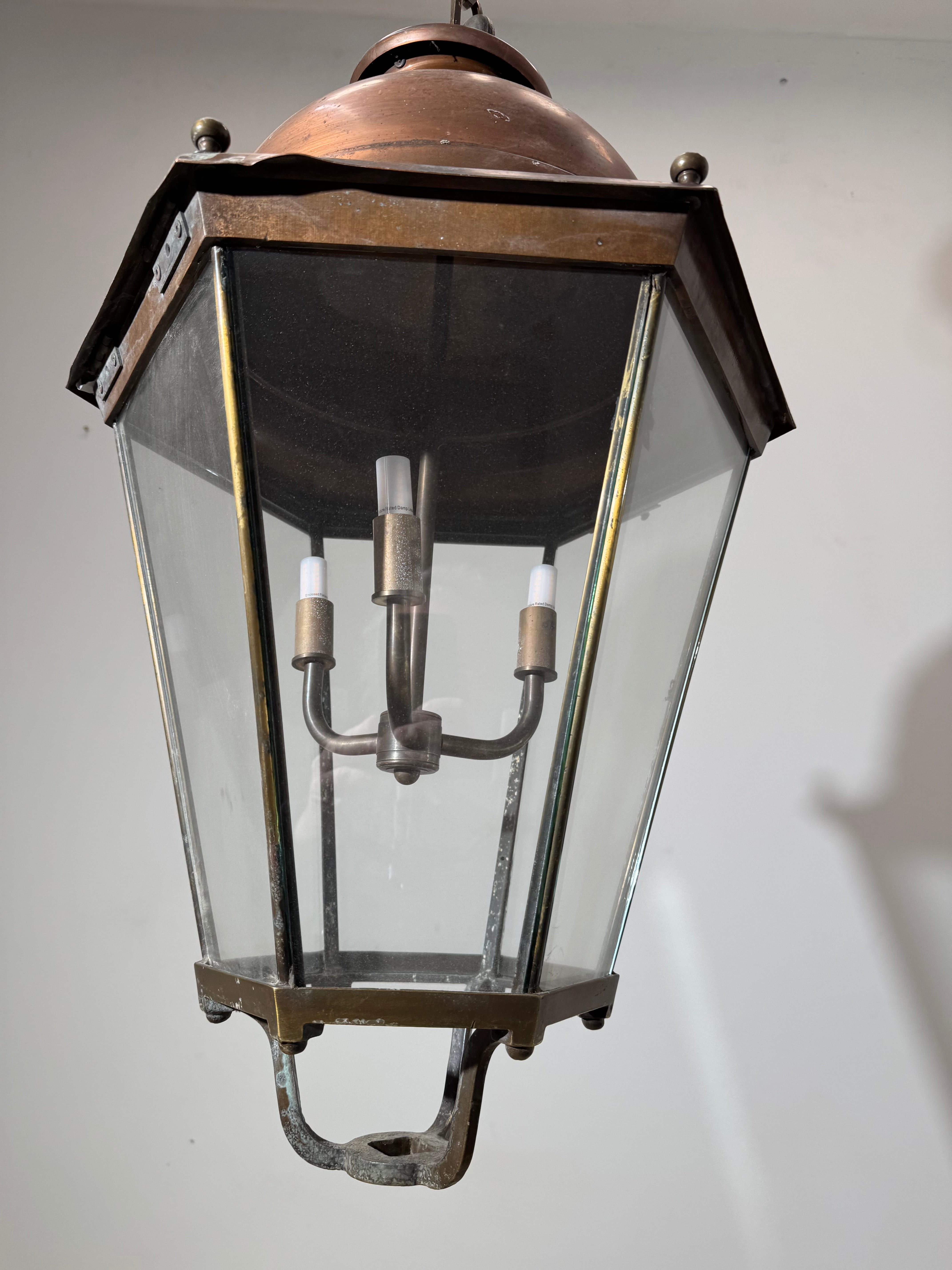 English 19c Copper Lantern