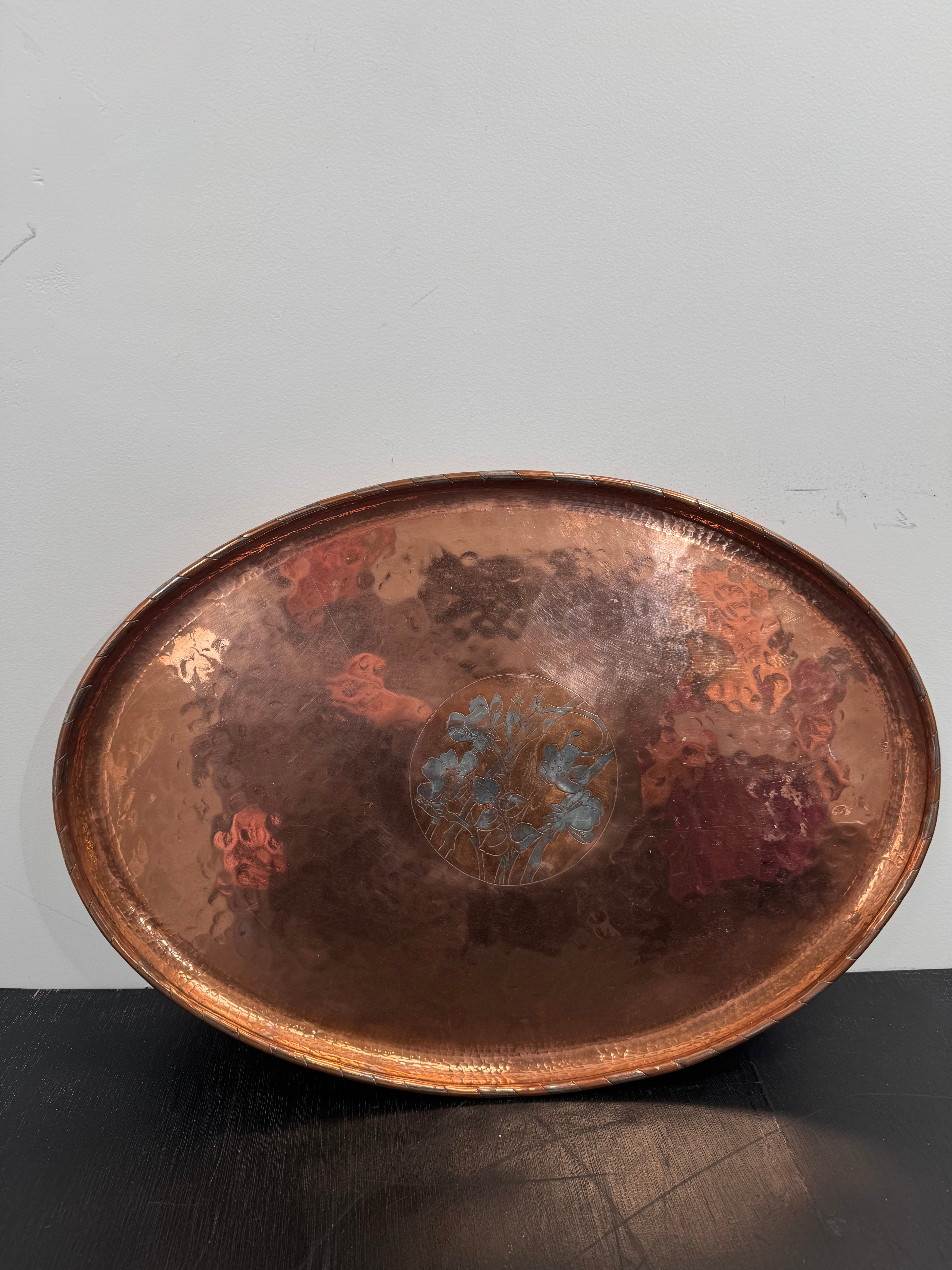 English Arts and Crafts Period Hugh Wallis Copper Serving Tray