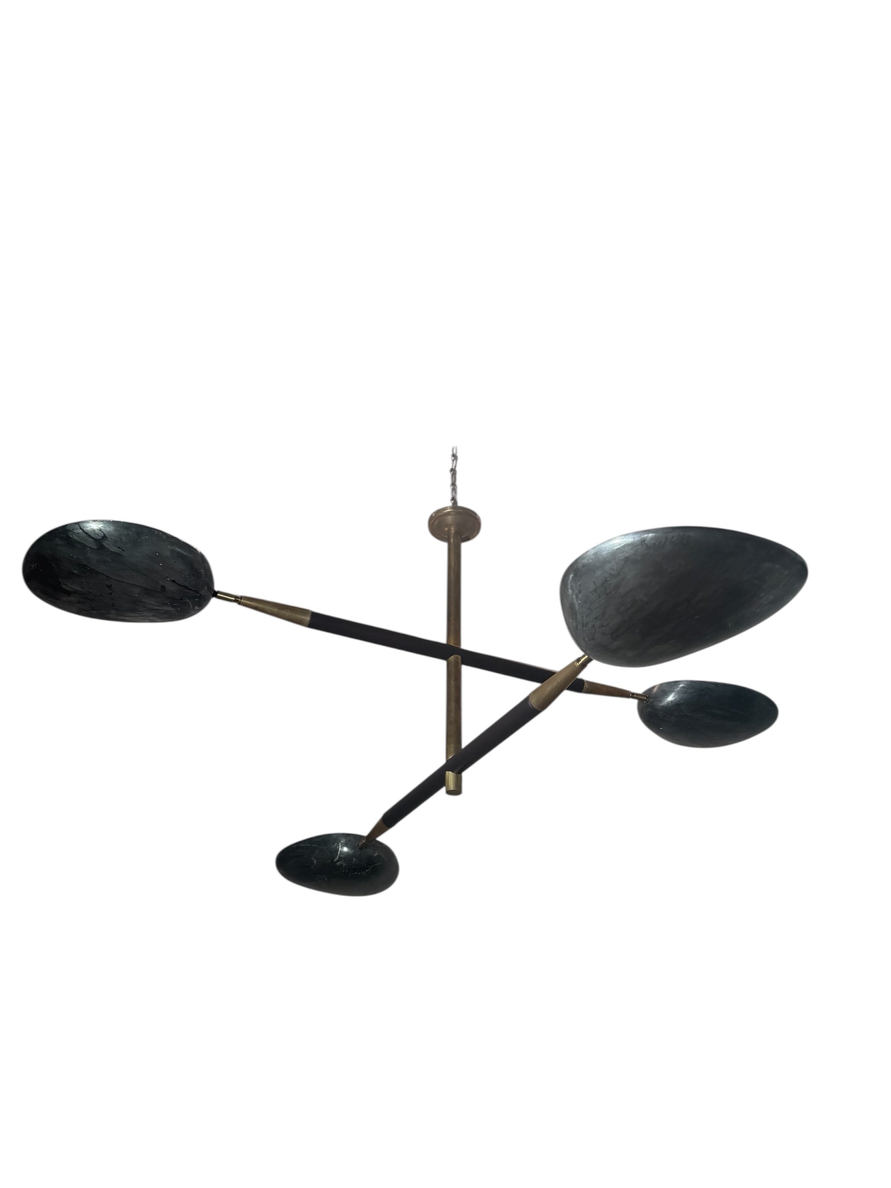 Lucca Studio Renata Chandelier in Leather & Bronze