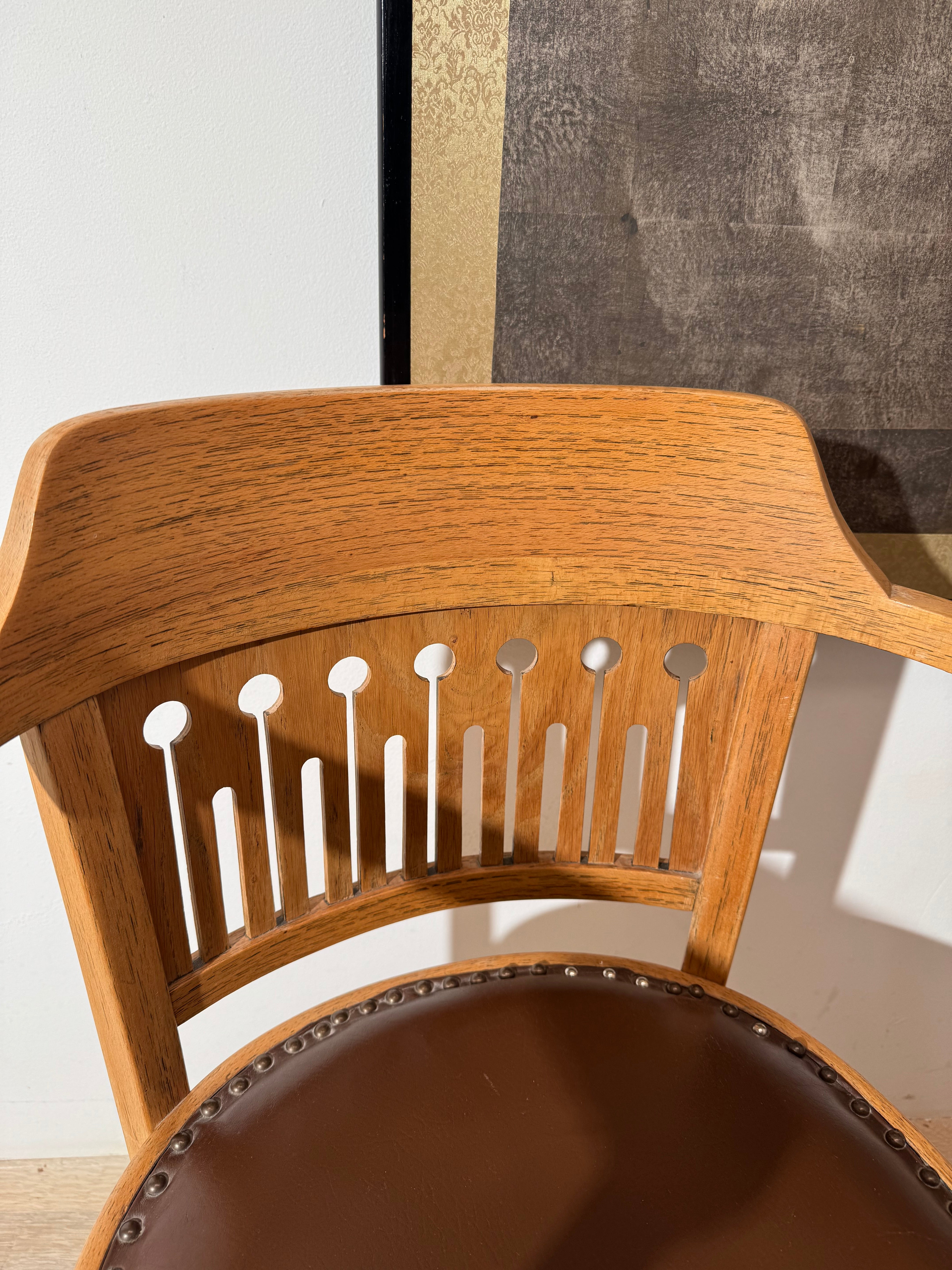 Pair of Oak Austrian Secessionist Armchairs