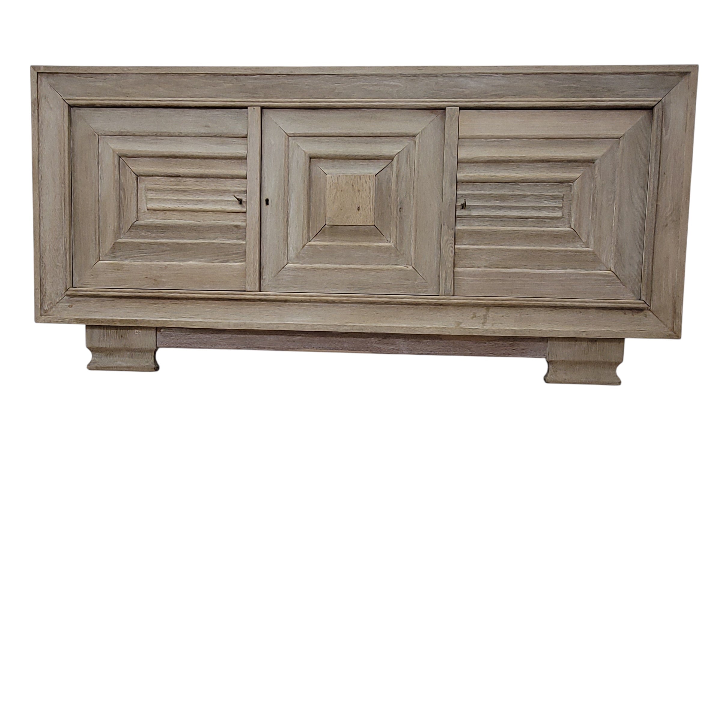 1930s French solid oak sideboard