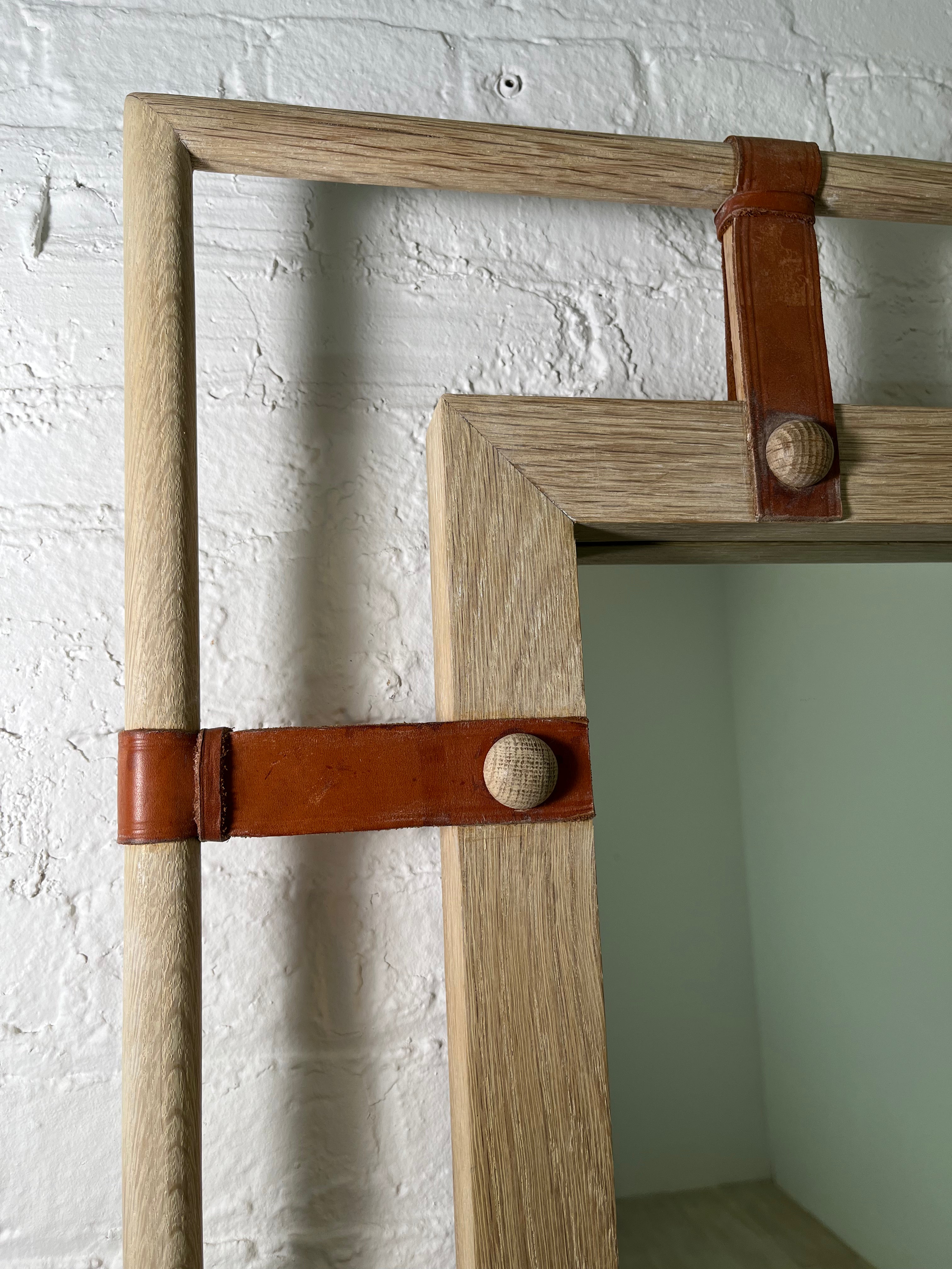 Lucca Studio Donovan Oak and Saddle Leather Mirror