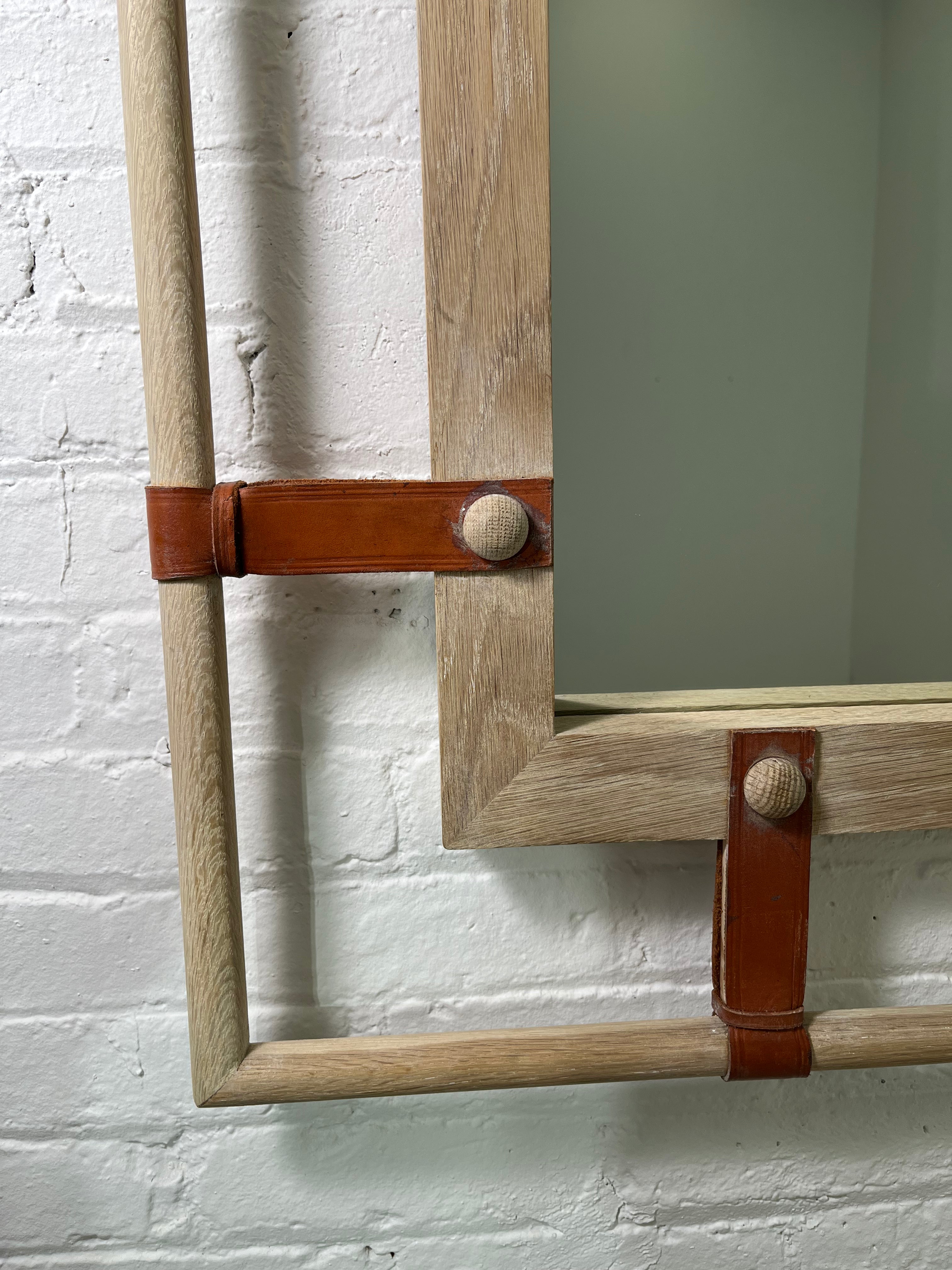 Lucca Studio Donovan Oak and Saddle Leather Mirror