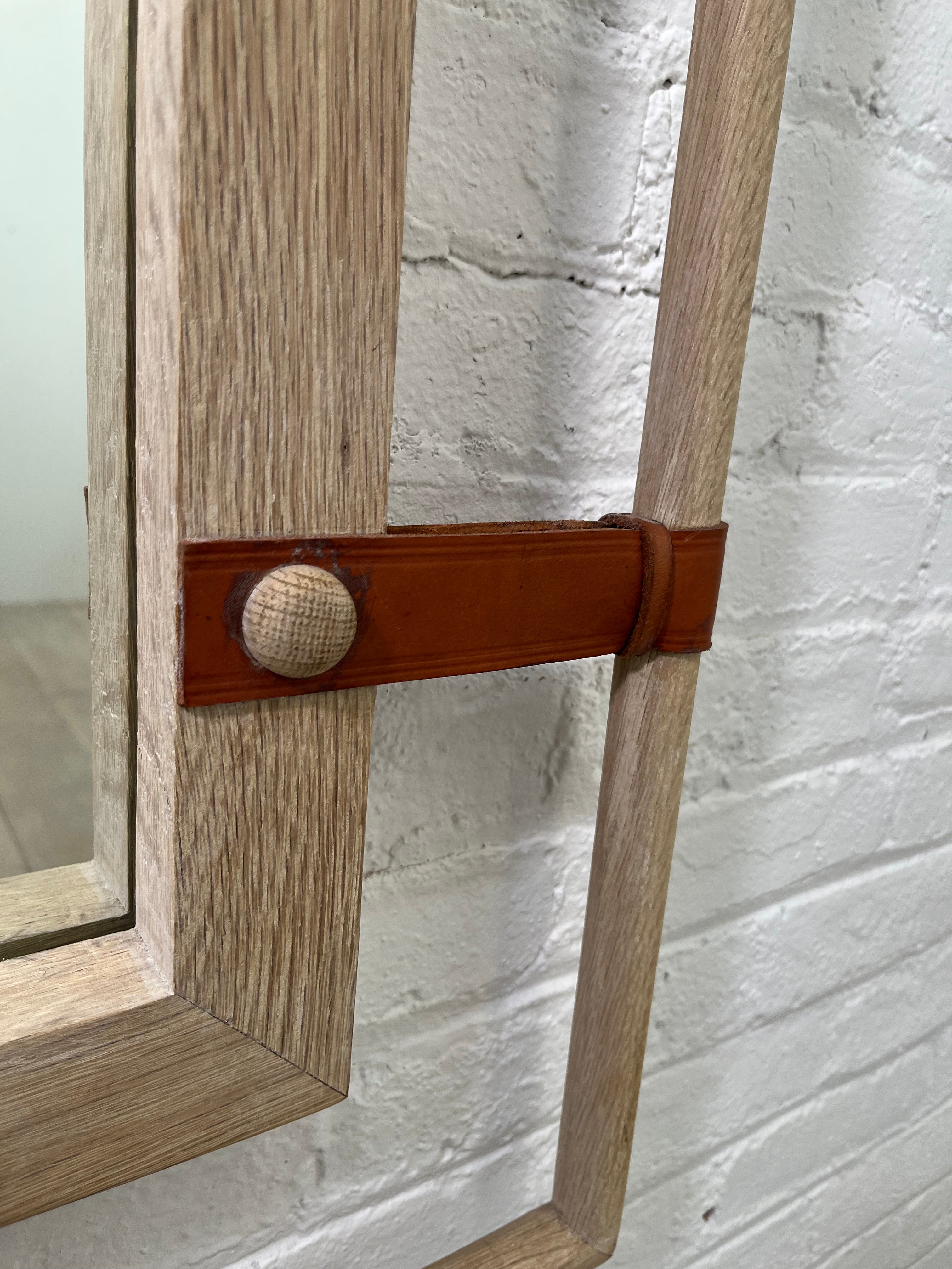 Lucca Studio Donovan Oak and Saddle Leather Mirror