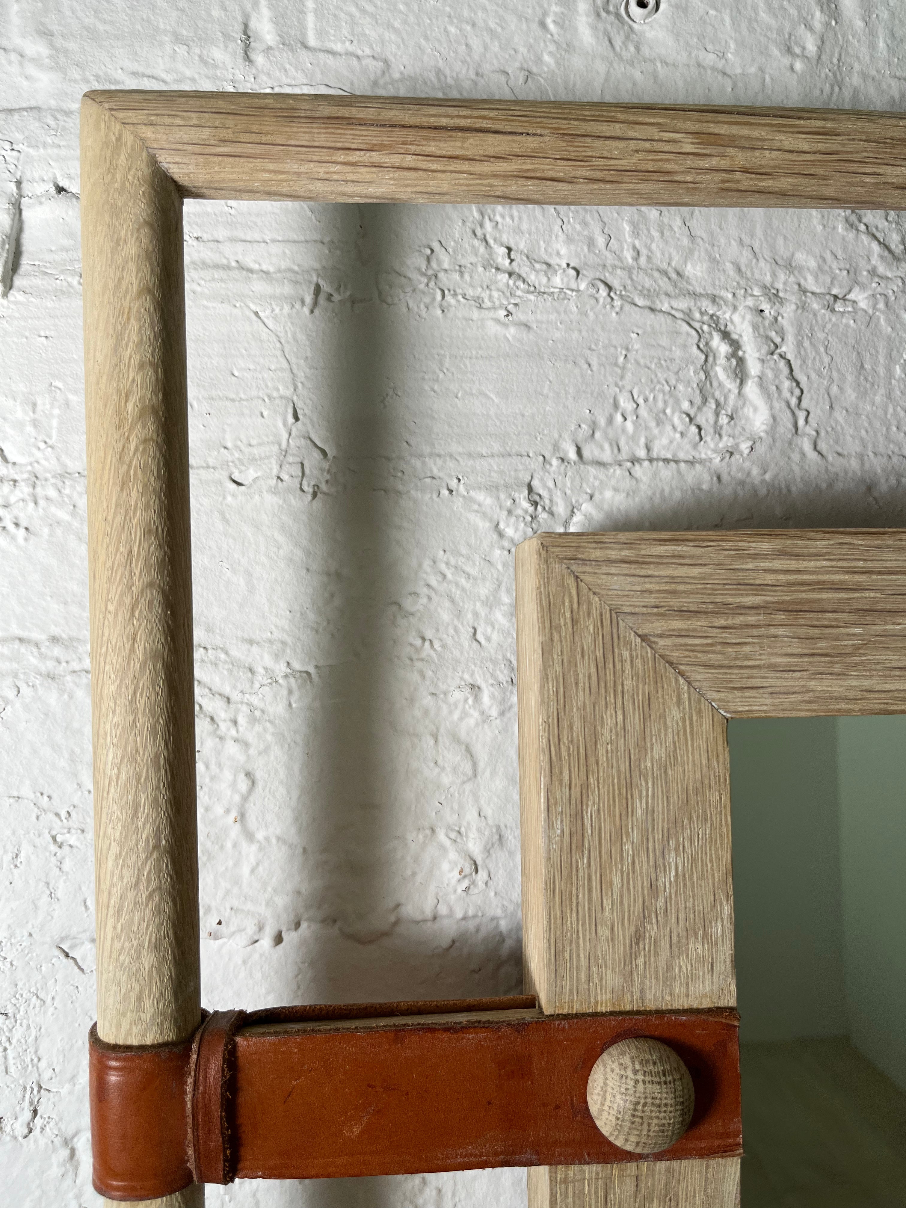 Lucca Studio Donovan Oak and Saddle Leather Mirror