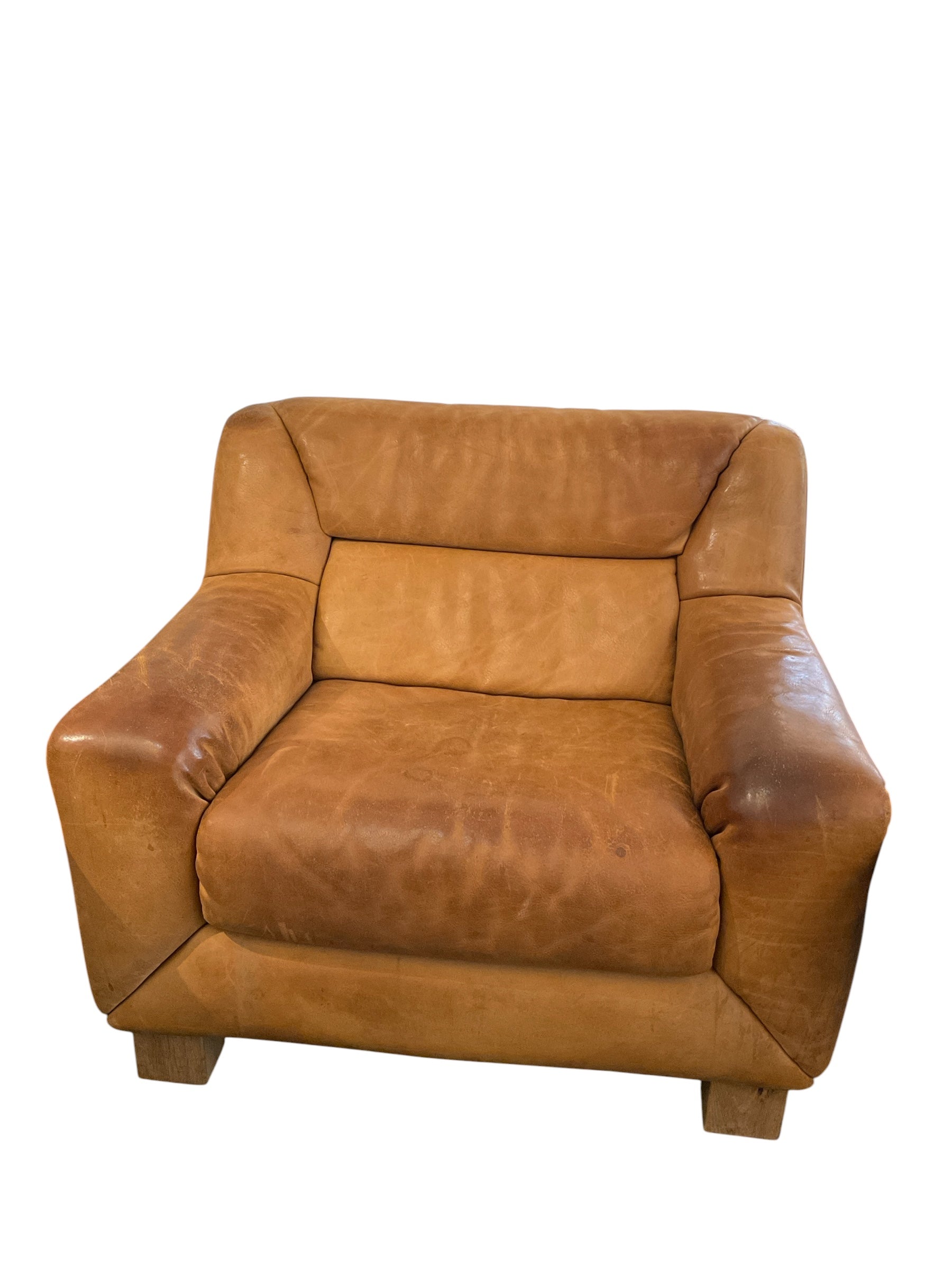 Large 1960's Belgian Leather Chair