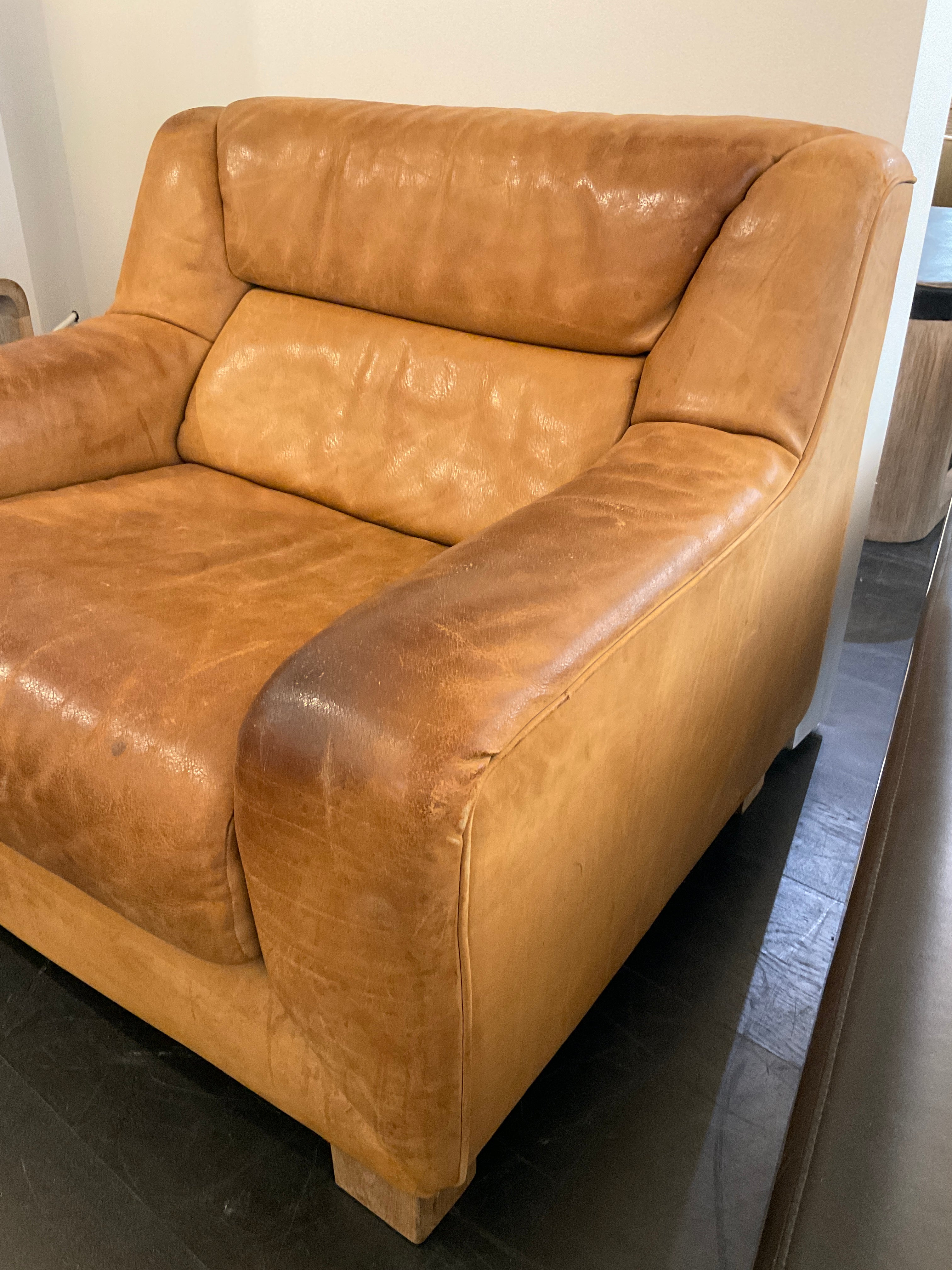 Large 1960's Belgian Leather Chair