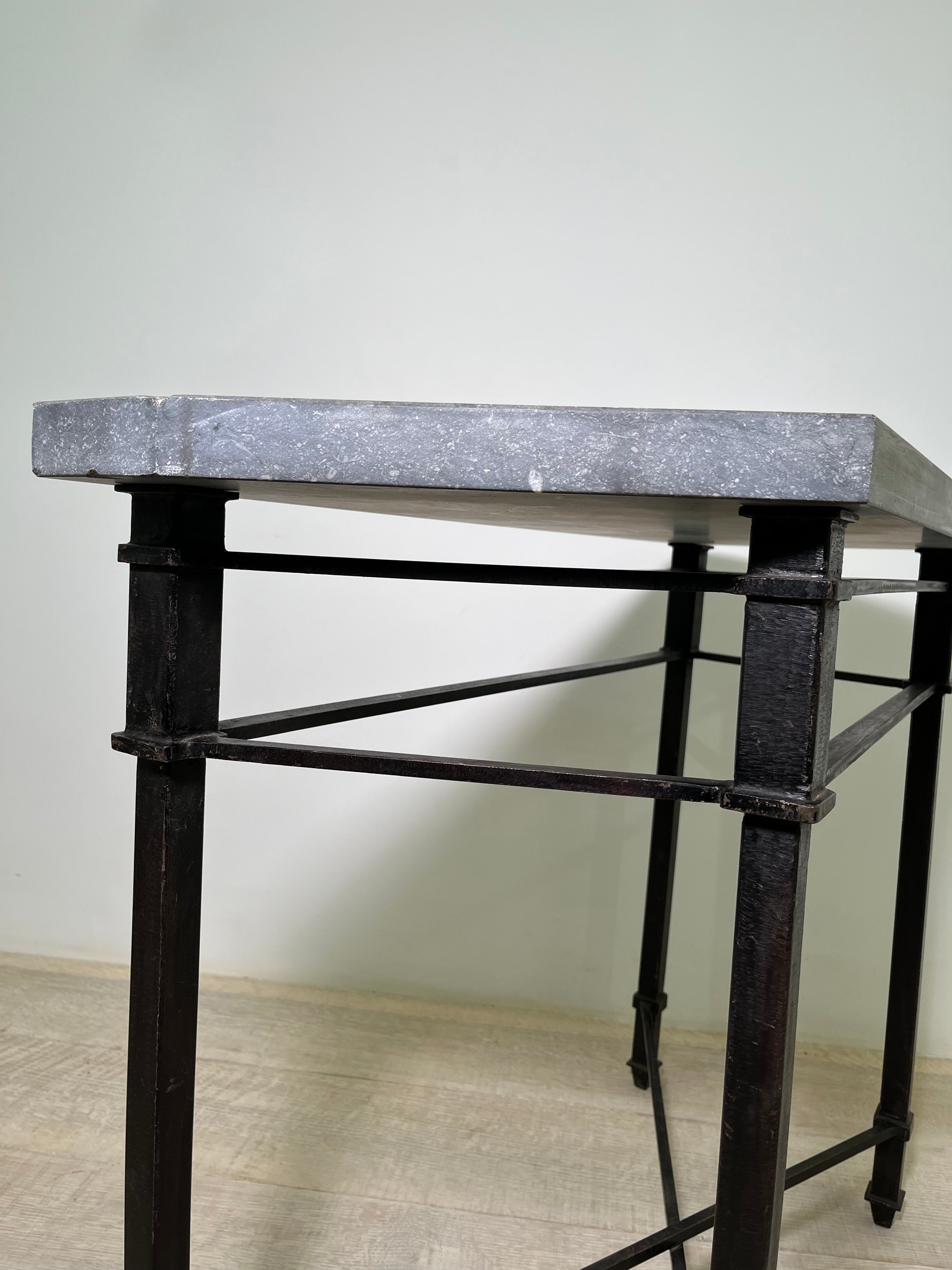 Limited Edition Patinated Iron and Bluestone Console
