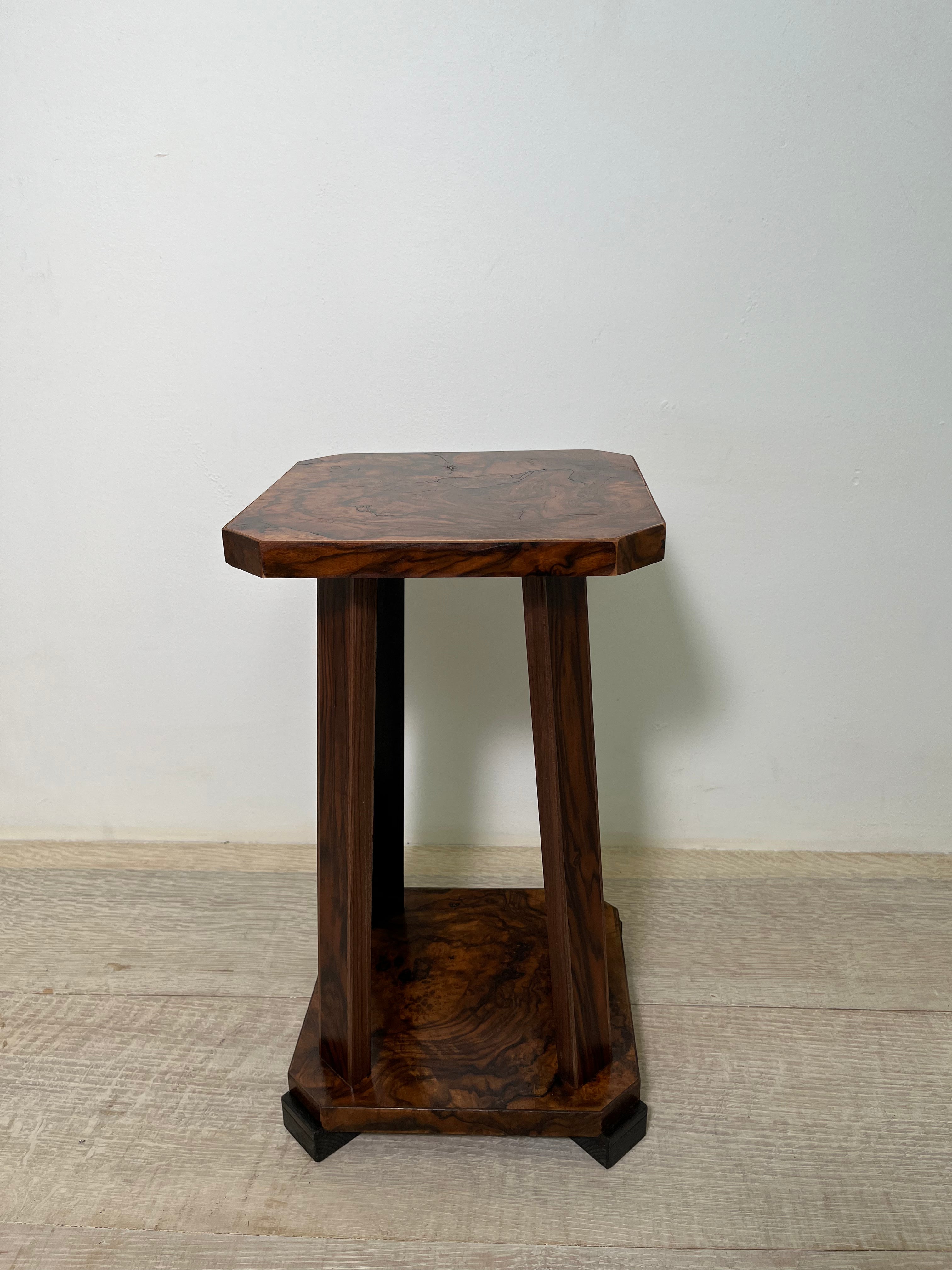 Limited Edition Antique Burl Walnut & Ebonized Side Table