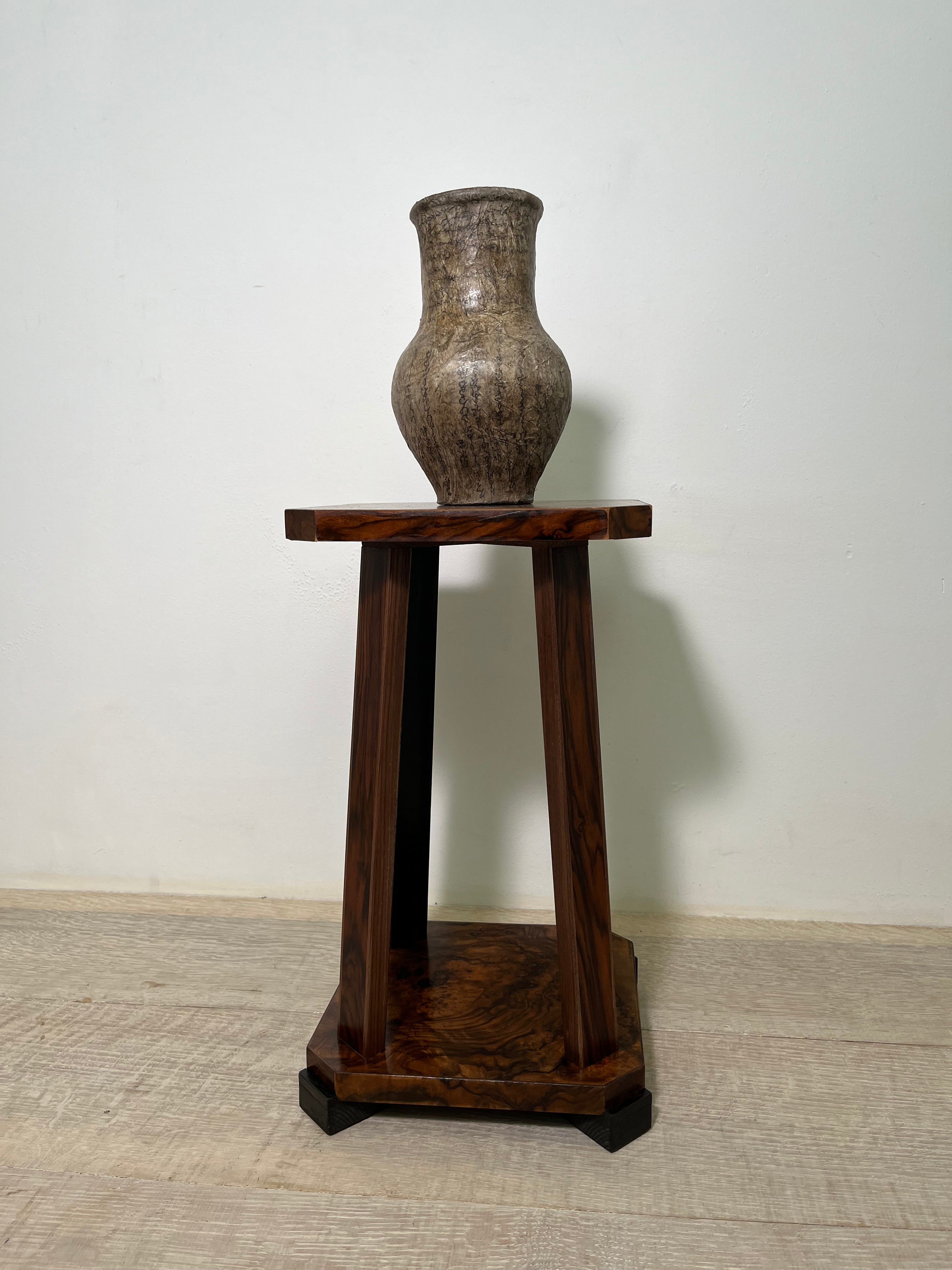 Limited Edition Antique Burl Walnut & Ebonized Side Table