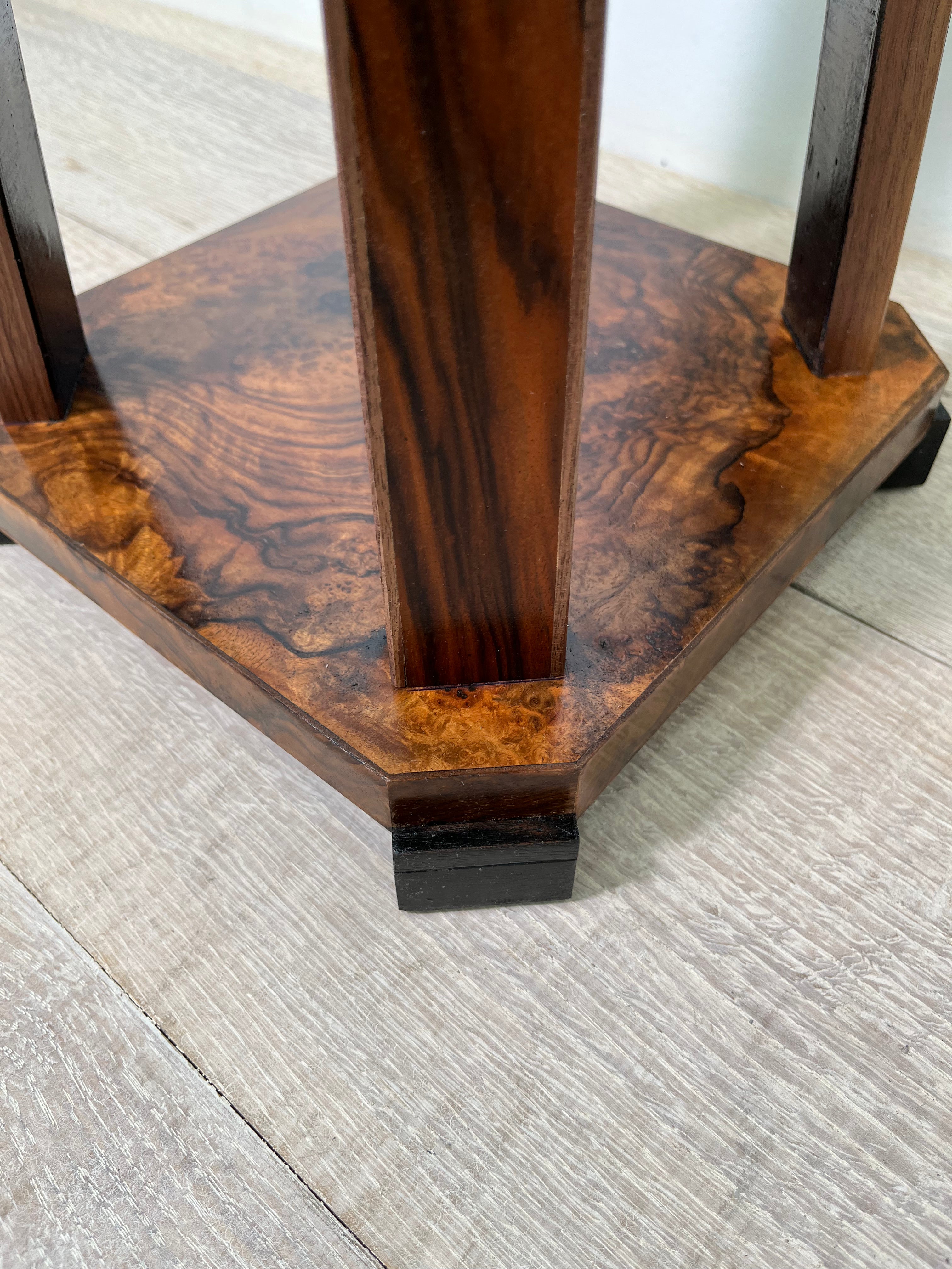 Limited Edition Antique Burl Walnut & Ebonized Side Table