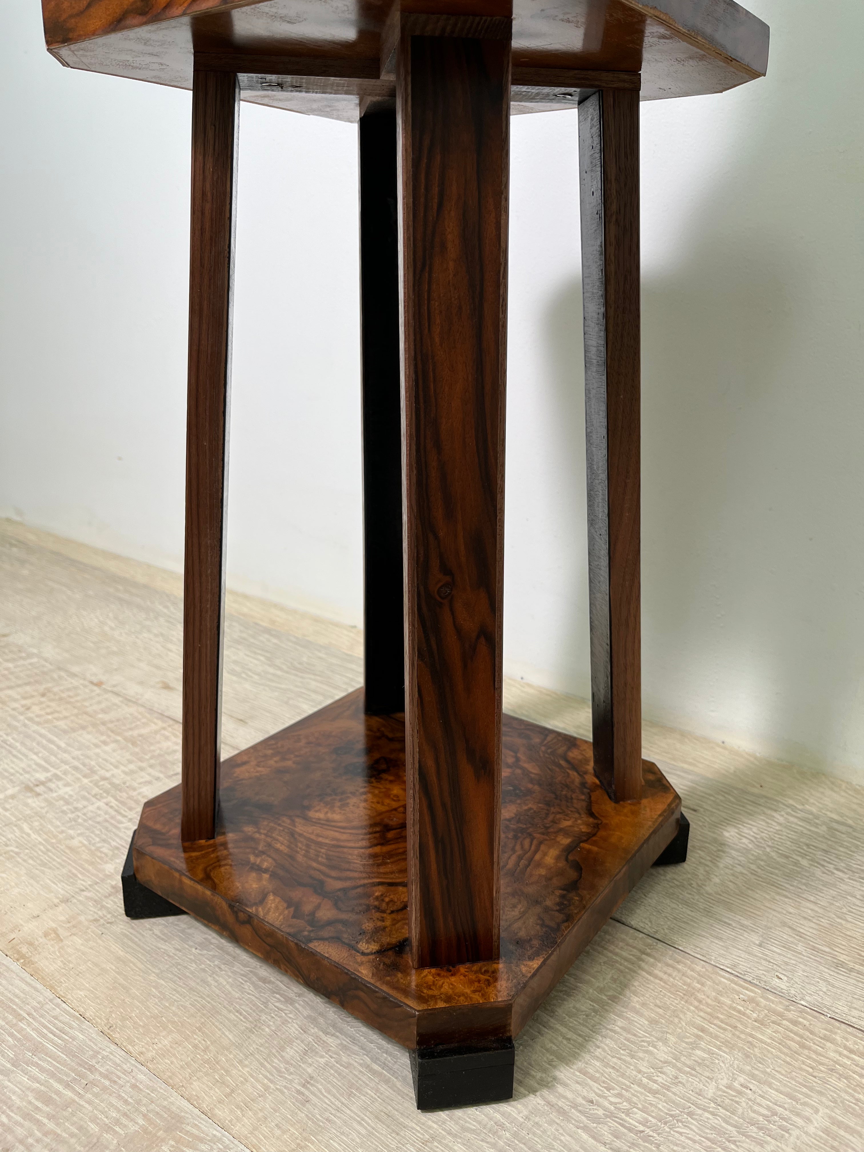 Limited Edition Antique Burl Walnut & Ebonized Side Table