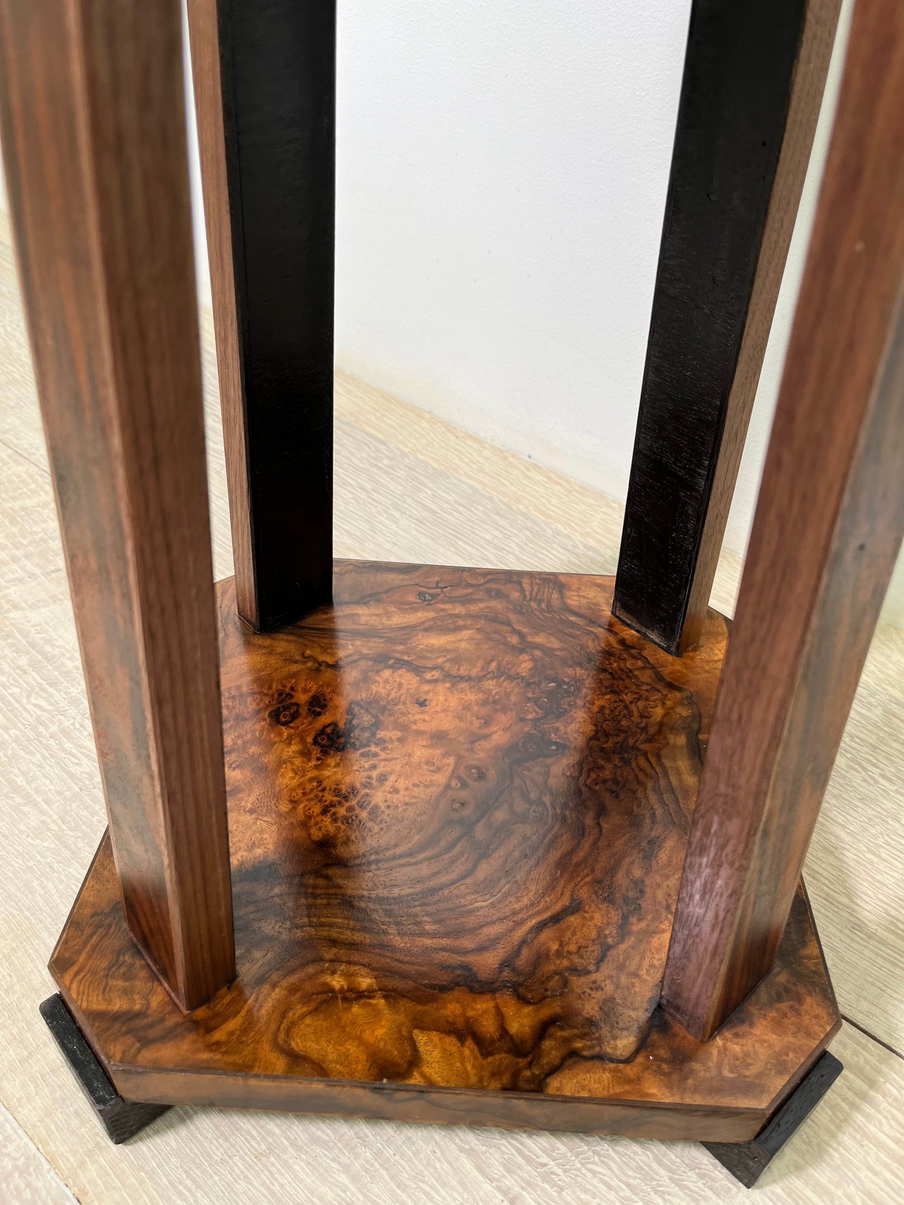 Limited Edition Antique Burl Walnut & Ebonized Side Table
