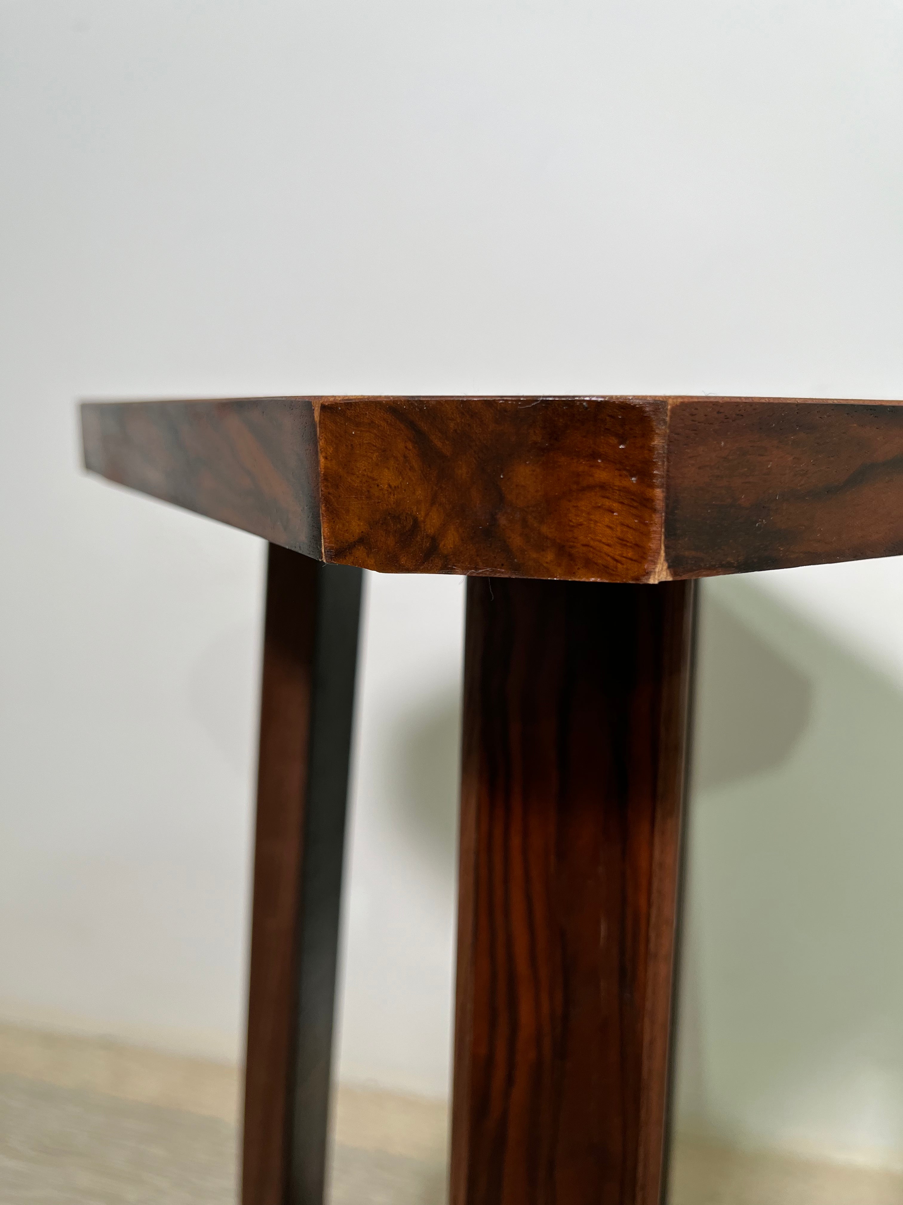 Limited Edition Antique Burl Walnut & Ebonized Side Table