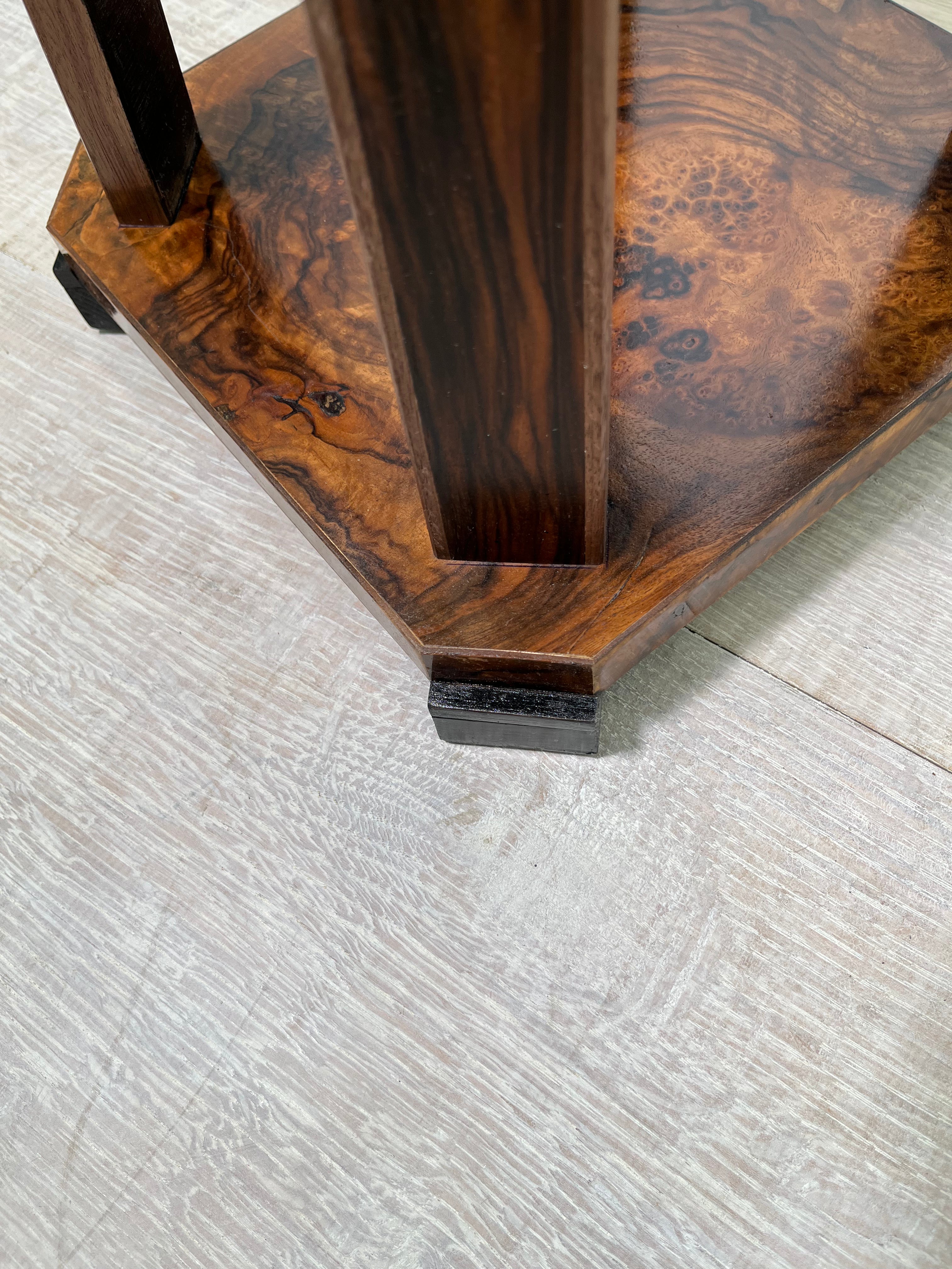 Limited Edition Antique Burl Walnut & Ebonized Side Table