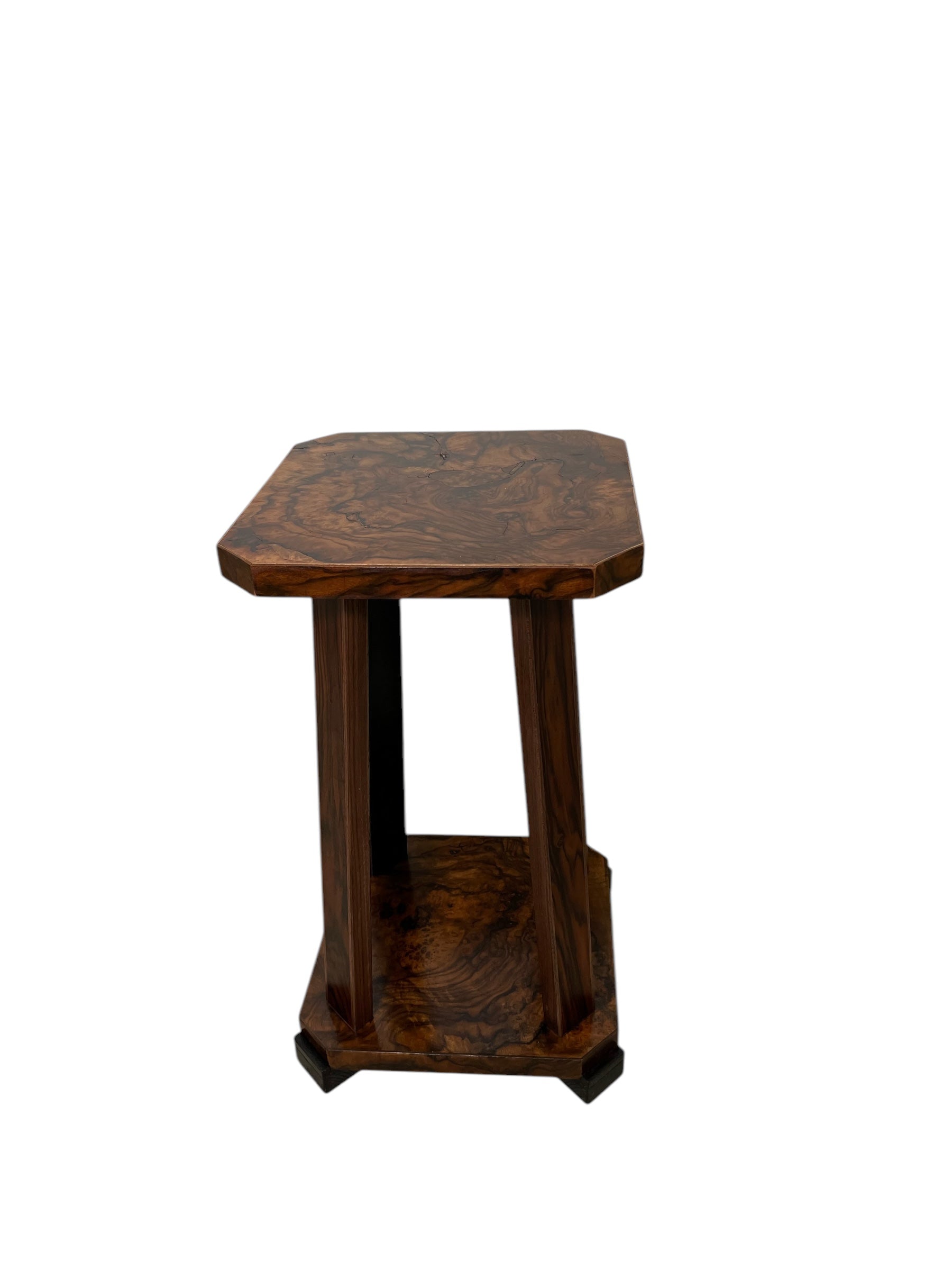 Limited Edition Antique Burl Walnut & Ebonized Side Table