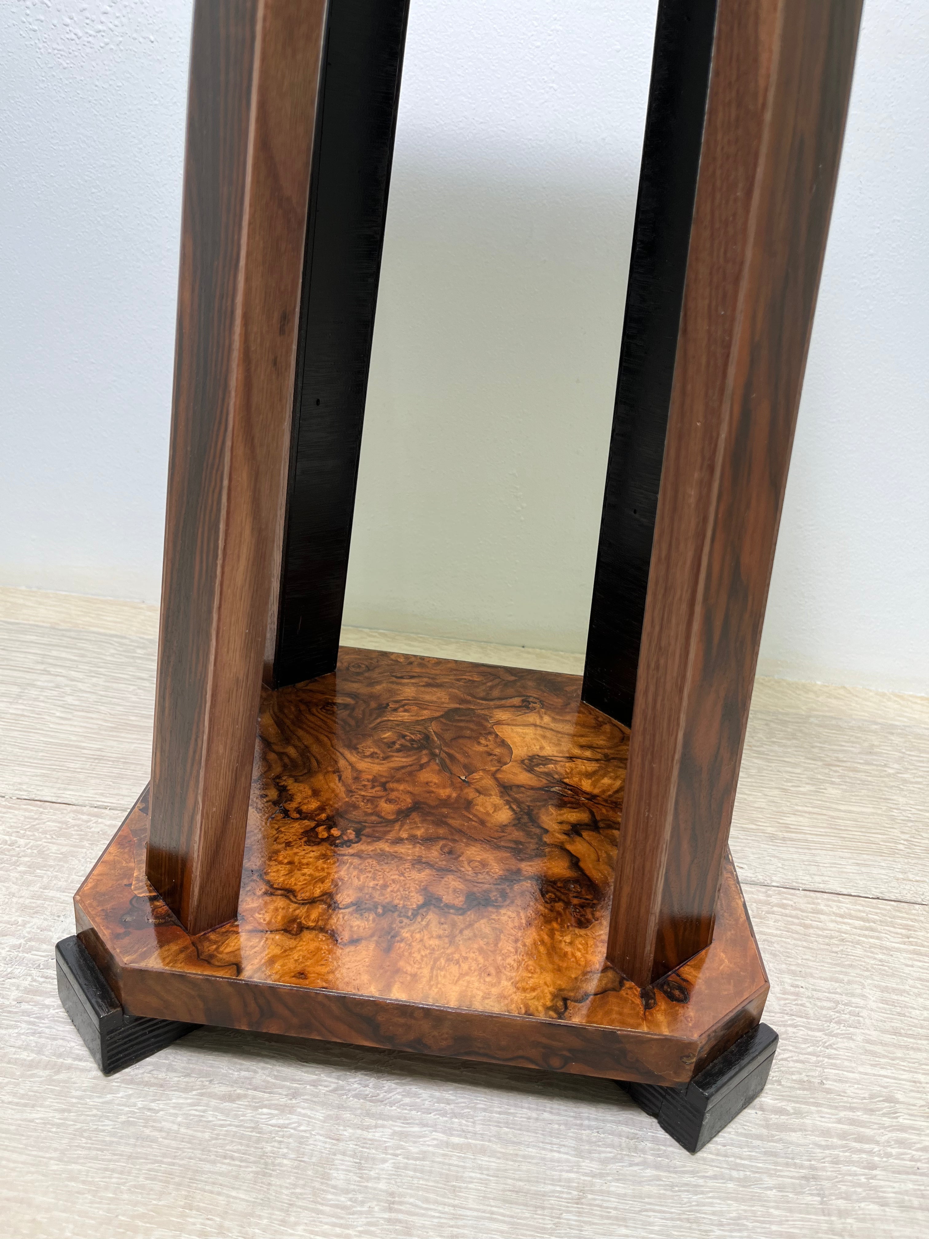 Limited Edition Antique Burl Walnut & Ebonized Side Table