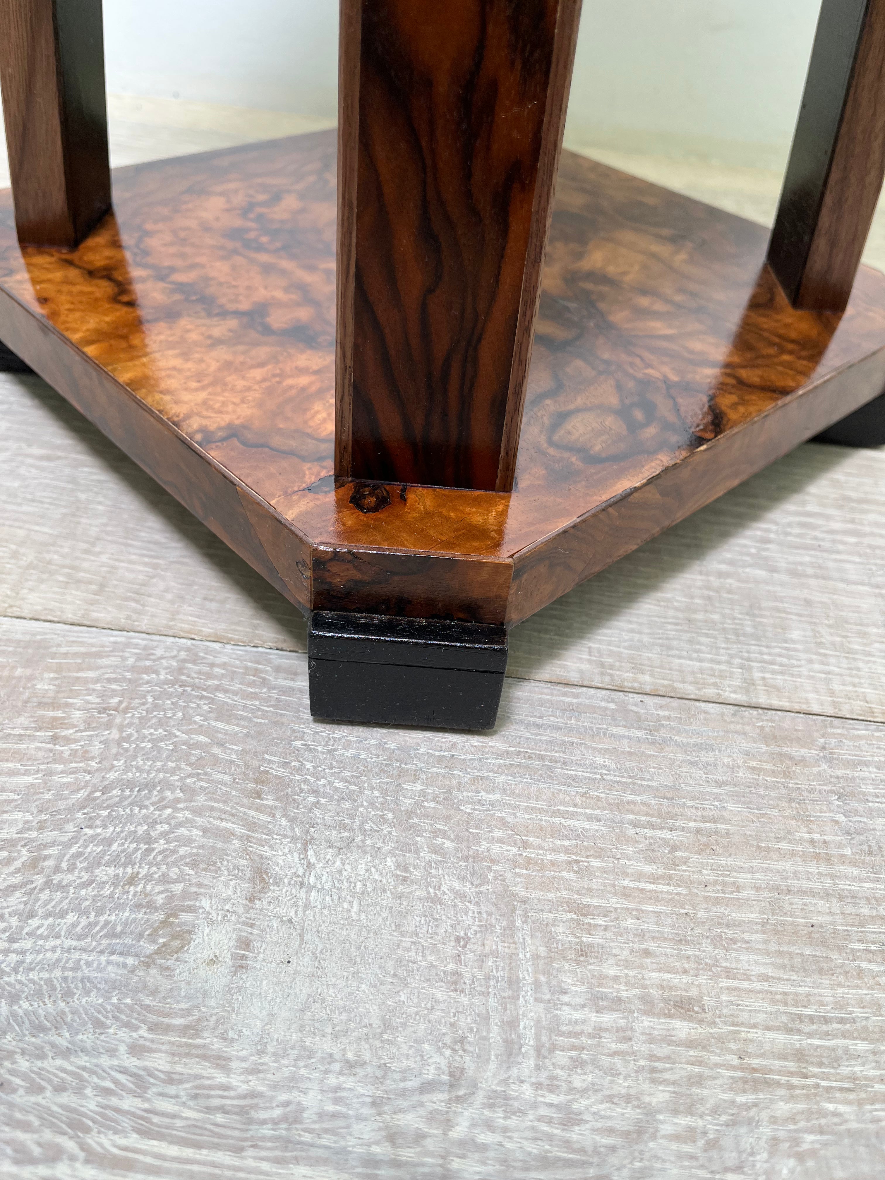 Limited Edition Antique Burl Walnut & Ebonized Side Table