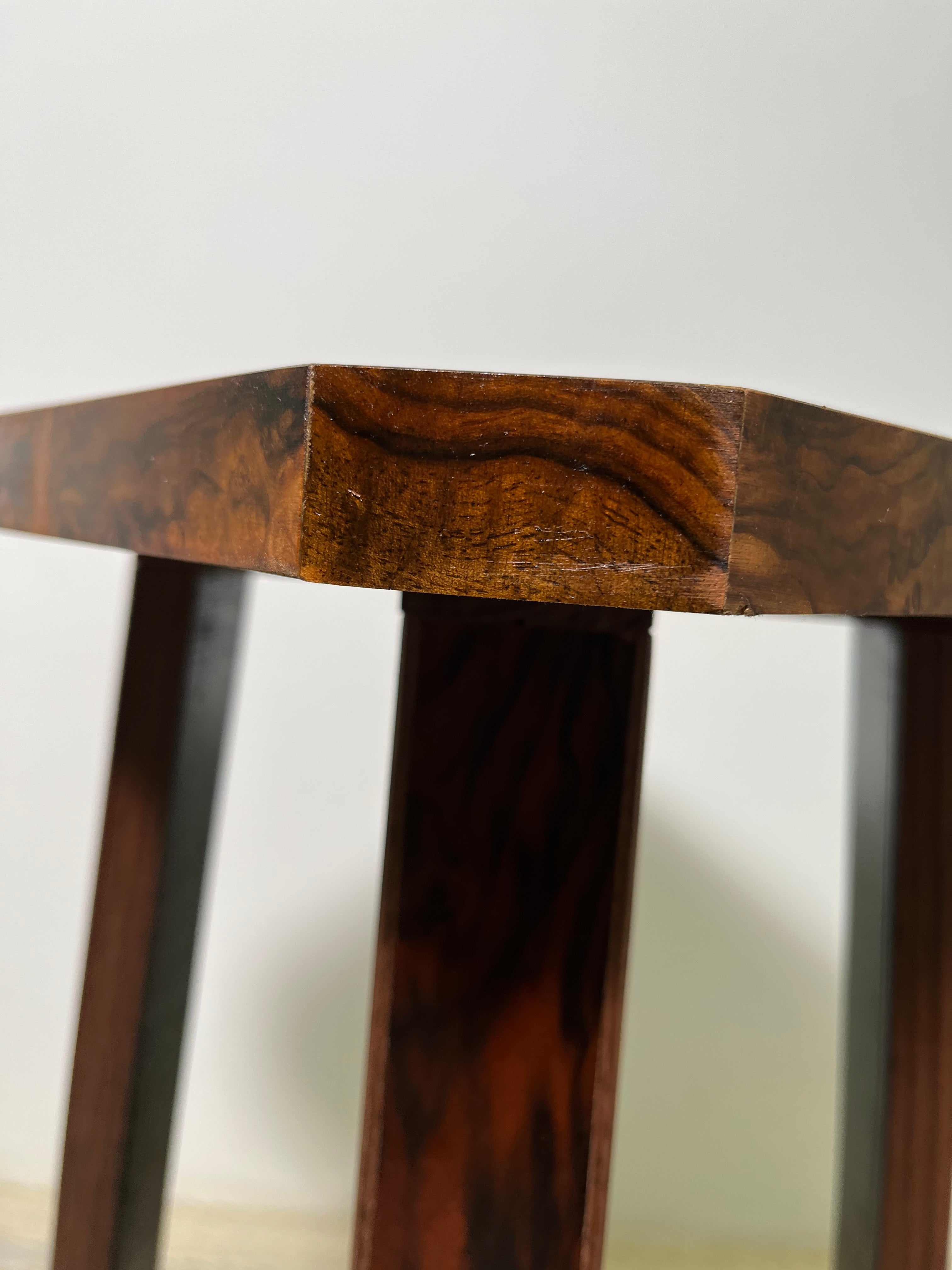Limited Edition Antique Burl Walnut & Ebonized Side Table