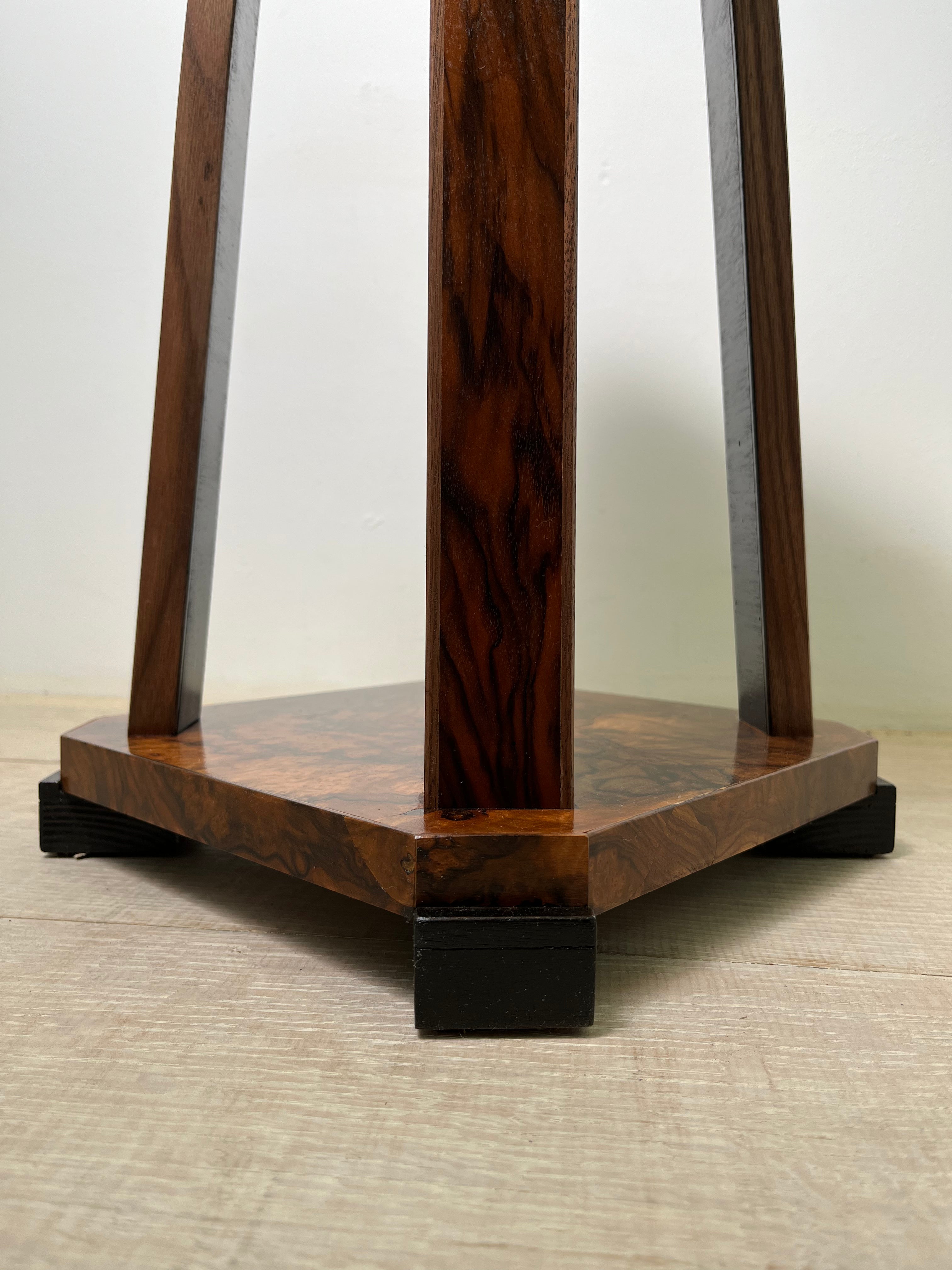 Limited Edition Antique Burl Walnut & Ebonized Side Table