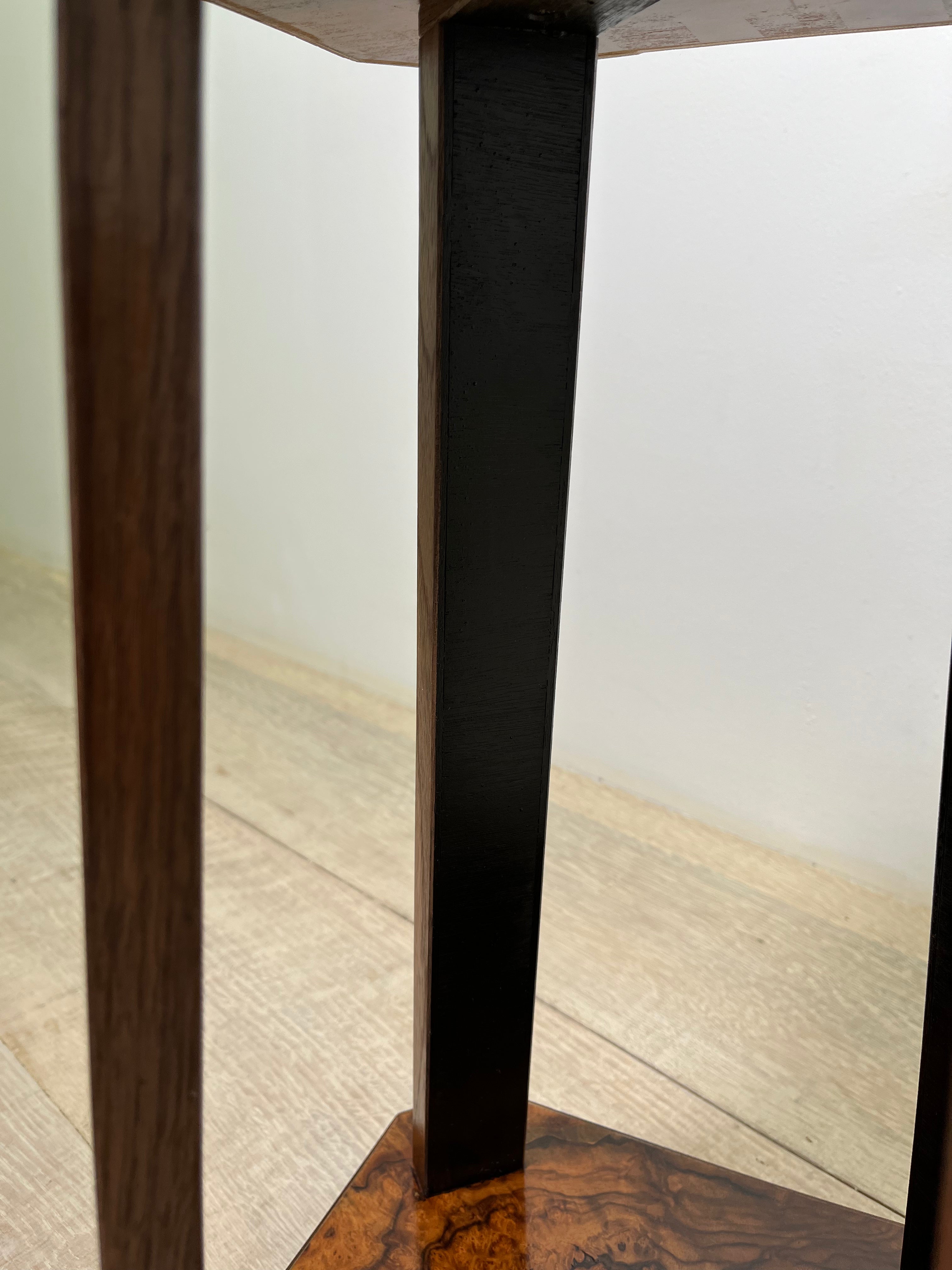 Limited Edition Antique Burl Walnut & Ebonized Side Table