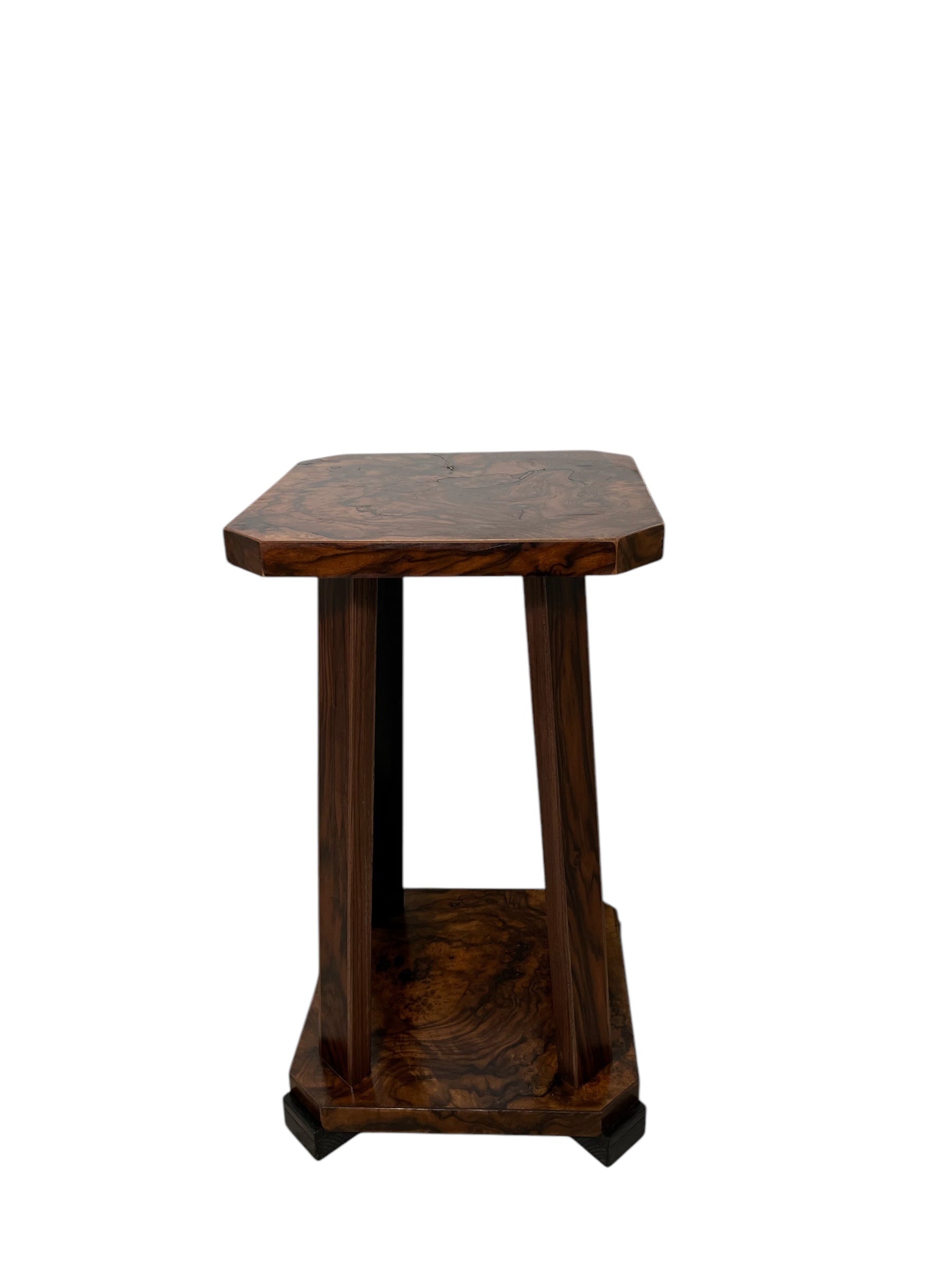 Limited Edition Antique Burl Walnut & Ebonized Side Table