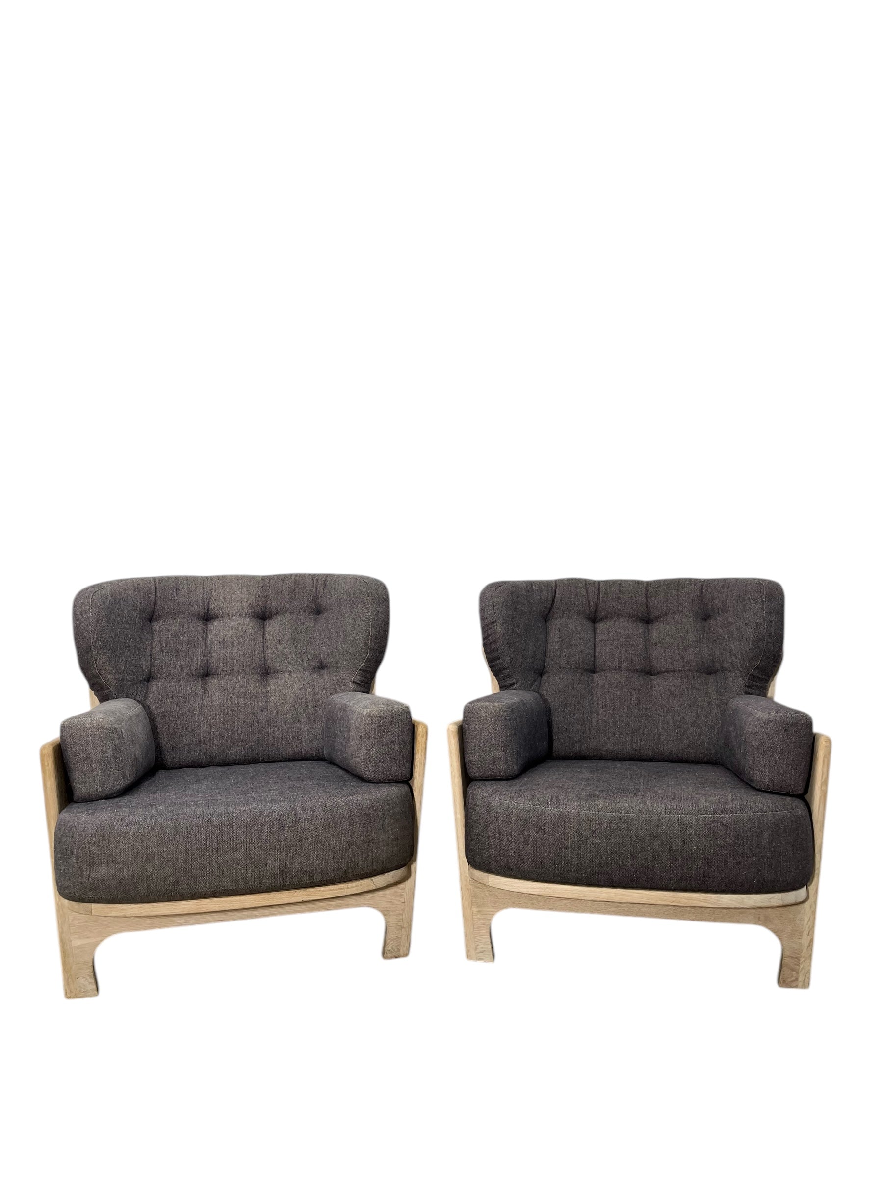 Pair of Guillerme & Chambrone " Denis " Arm Chairs