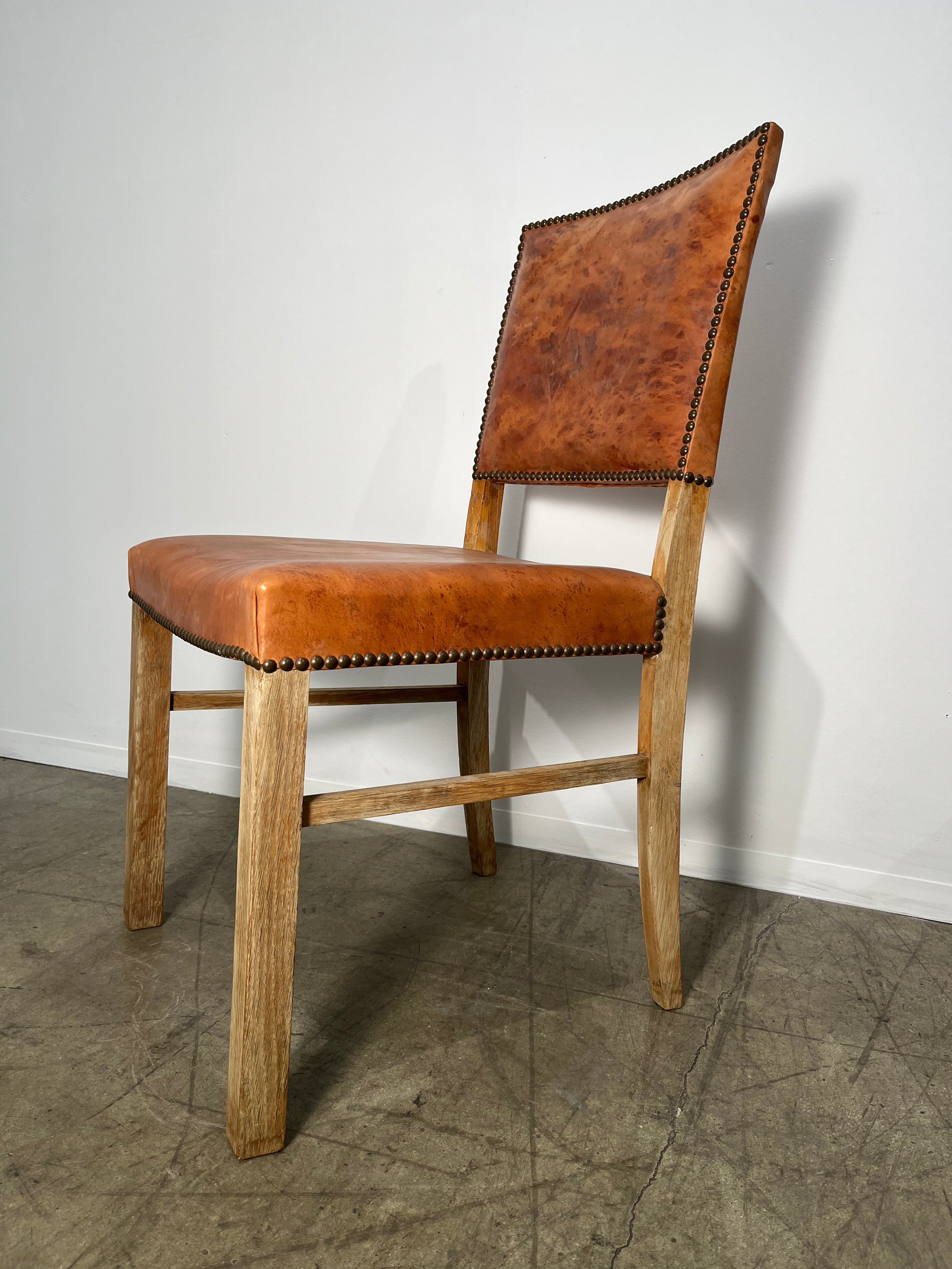 Set of (6) Vintage Danish Leather Dining Chairs