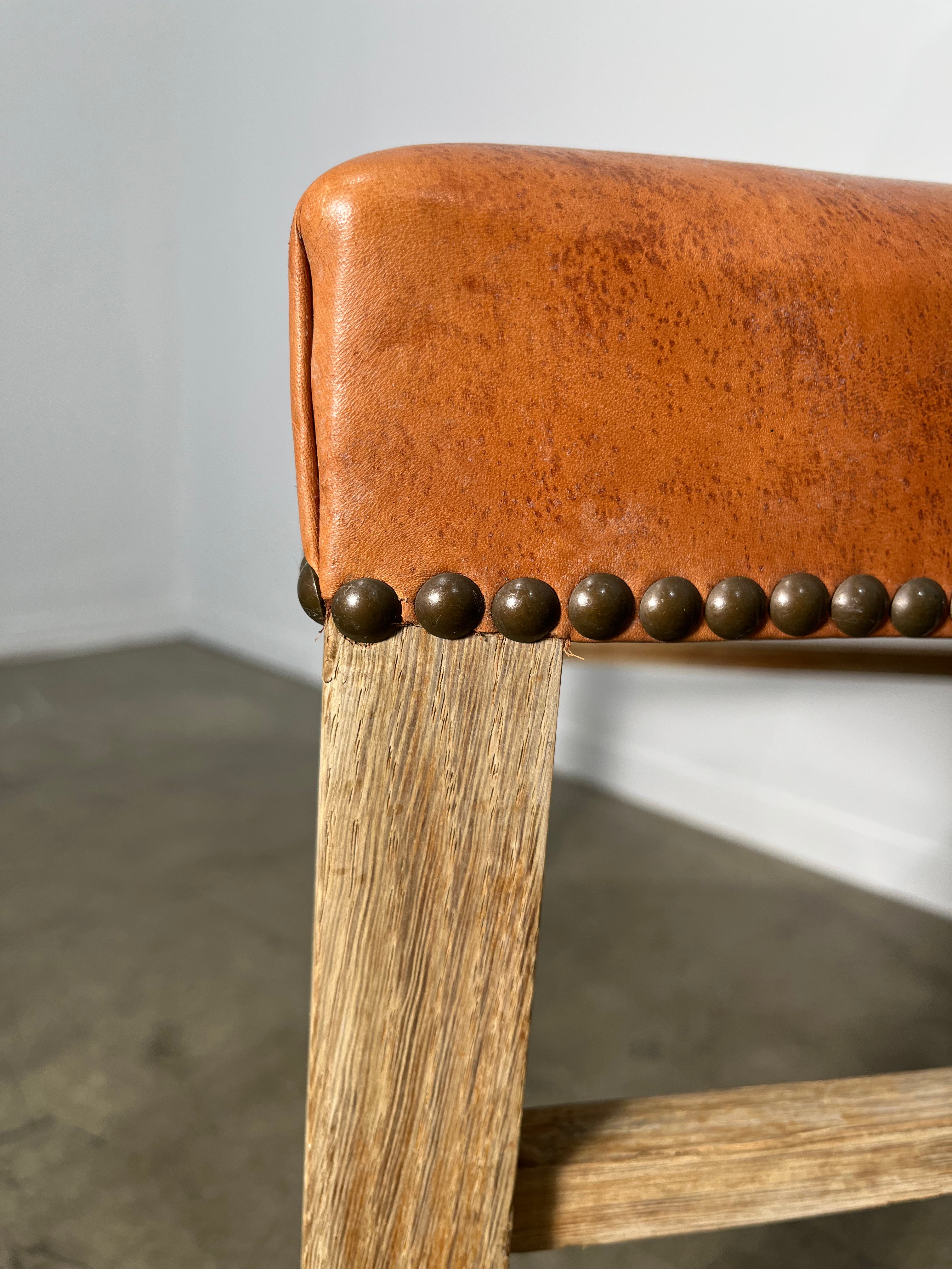 Set of (6) Vintage Danish Leather Dining Chairs