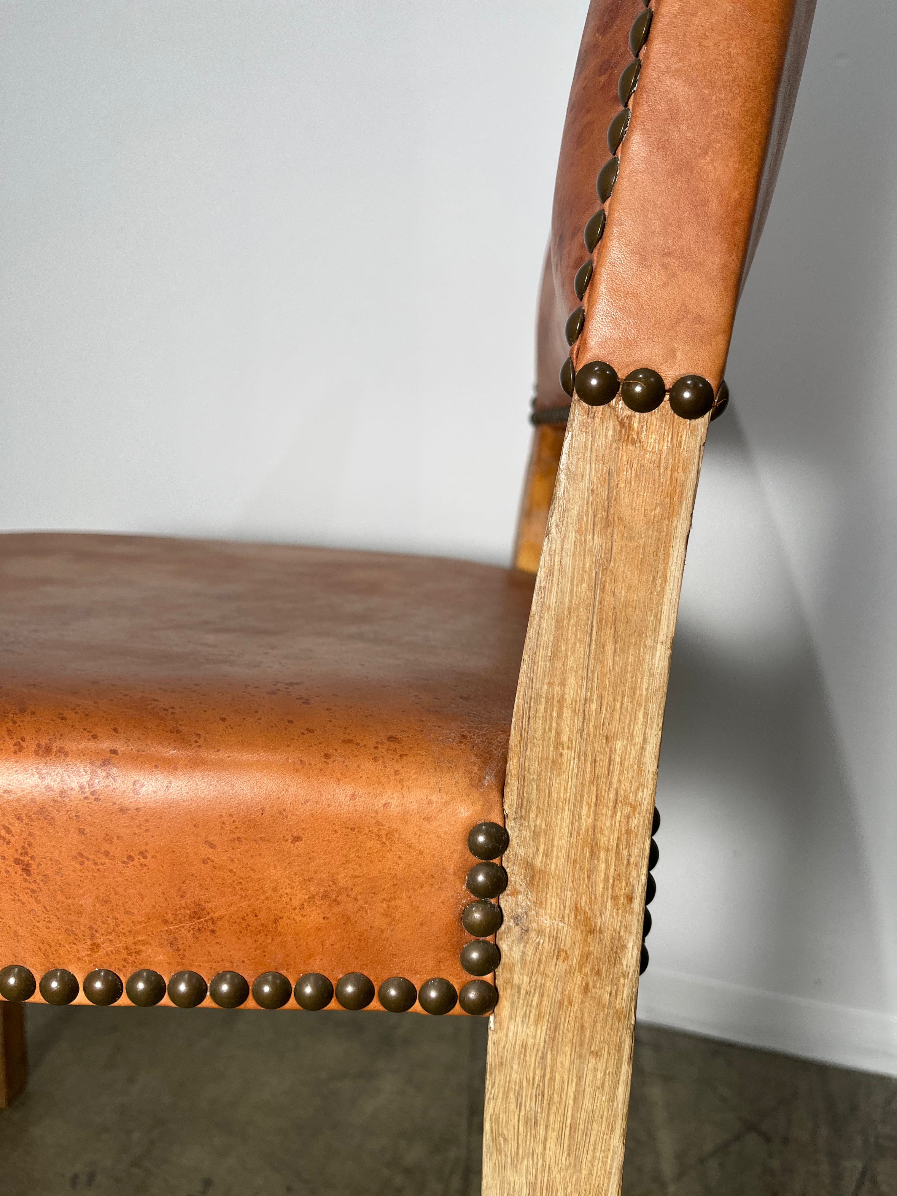 Set of (6) Vintage Danish Leather Dining Chairs