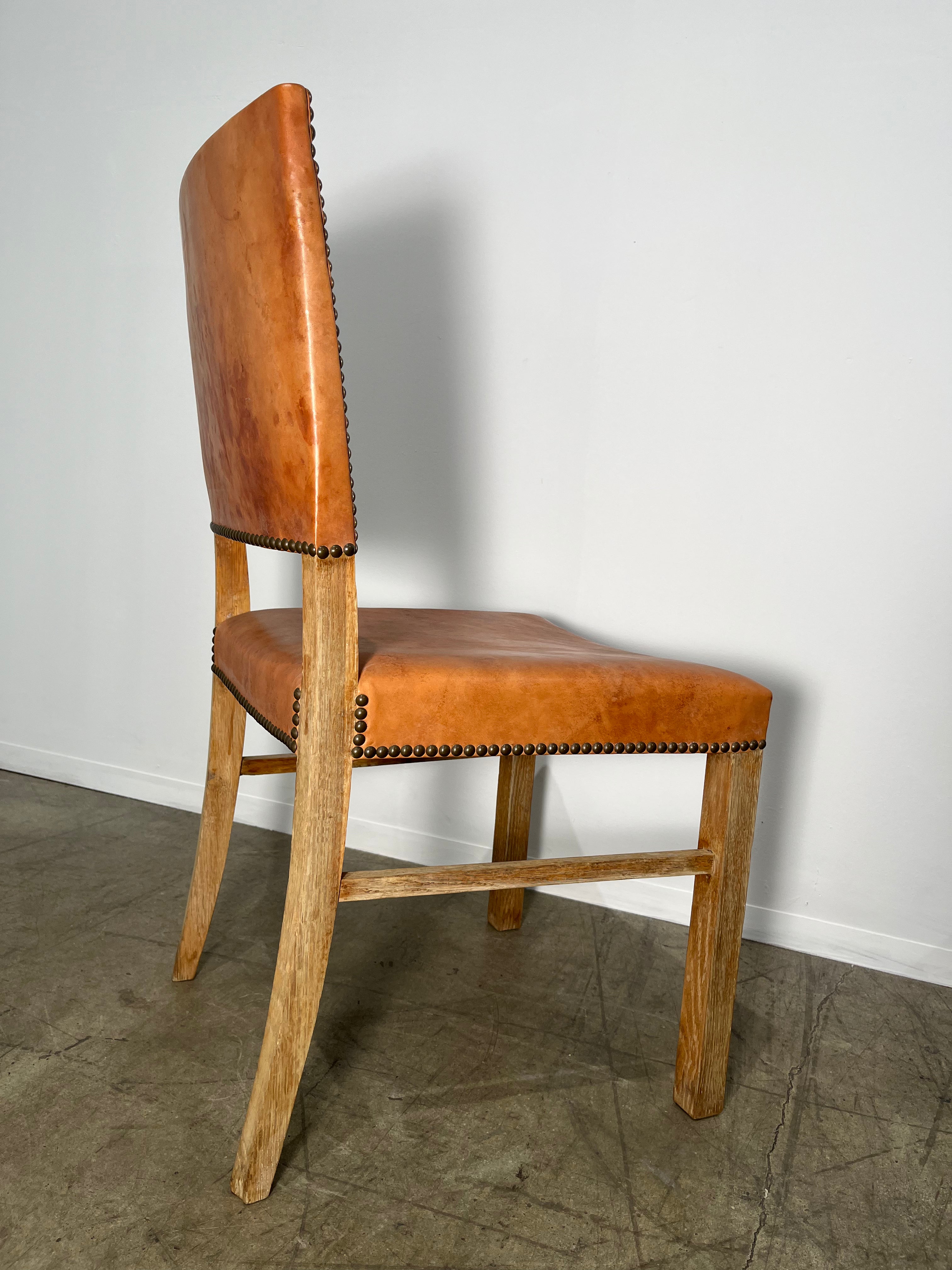 Set of (6) Vintage Danish Leather Dining Chairs