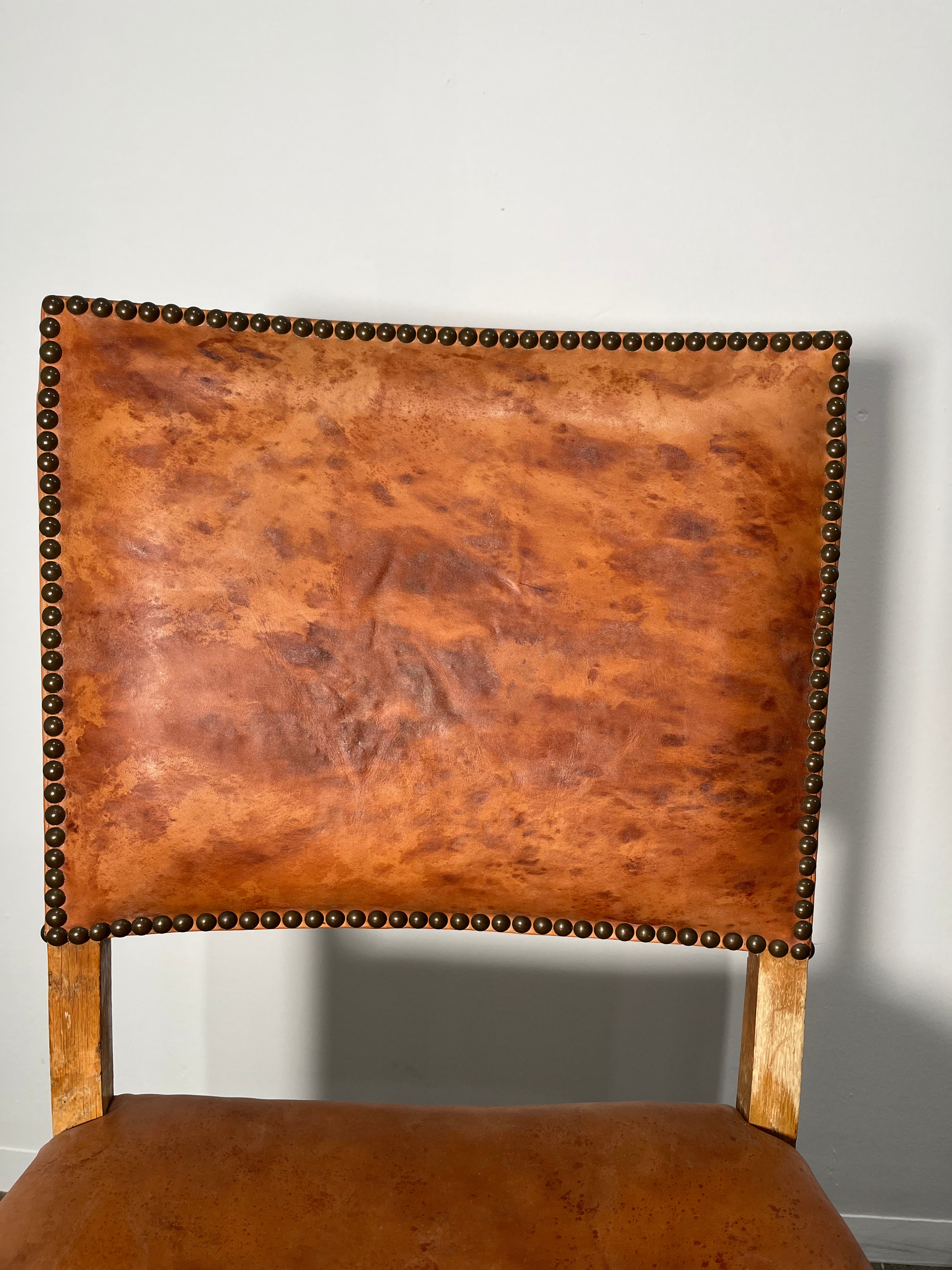 Set of (6) Vintage Danish Leather Dining Chairs