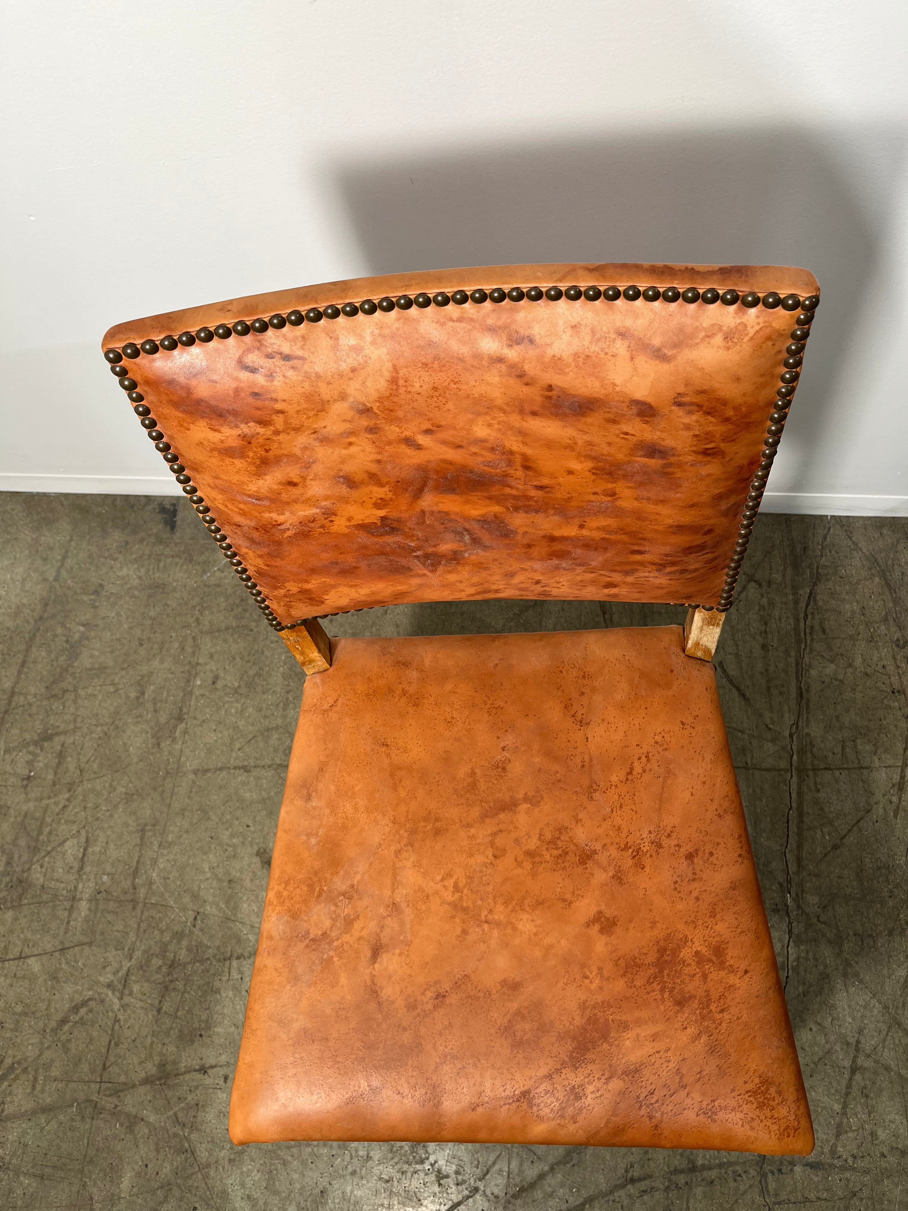 Set of (6) Vintage Danish Leather Dining Chairs