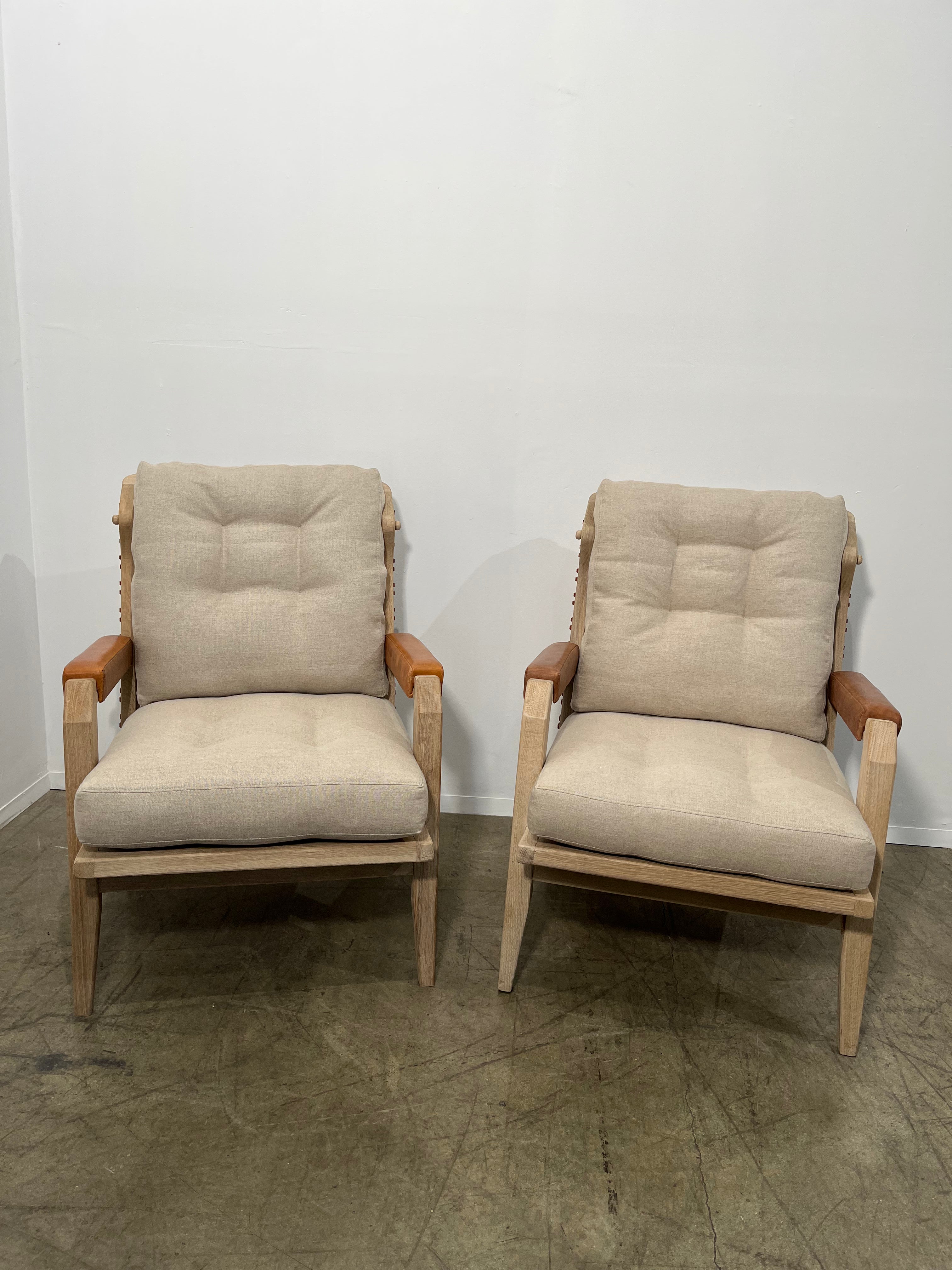 Limited Edition Langdon Arm Chairs with Leather Backs