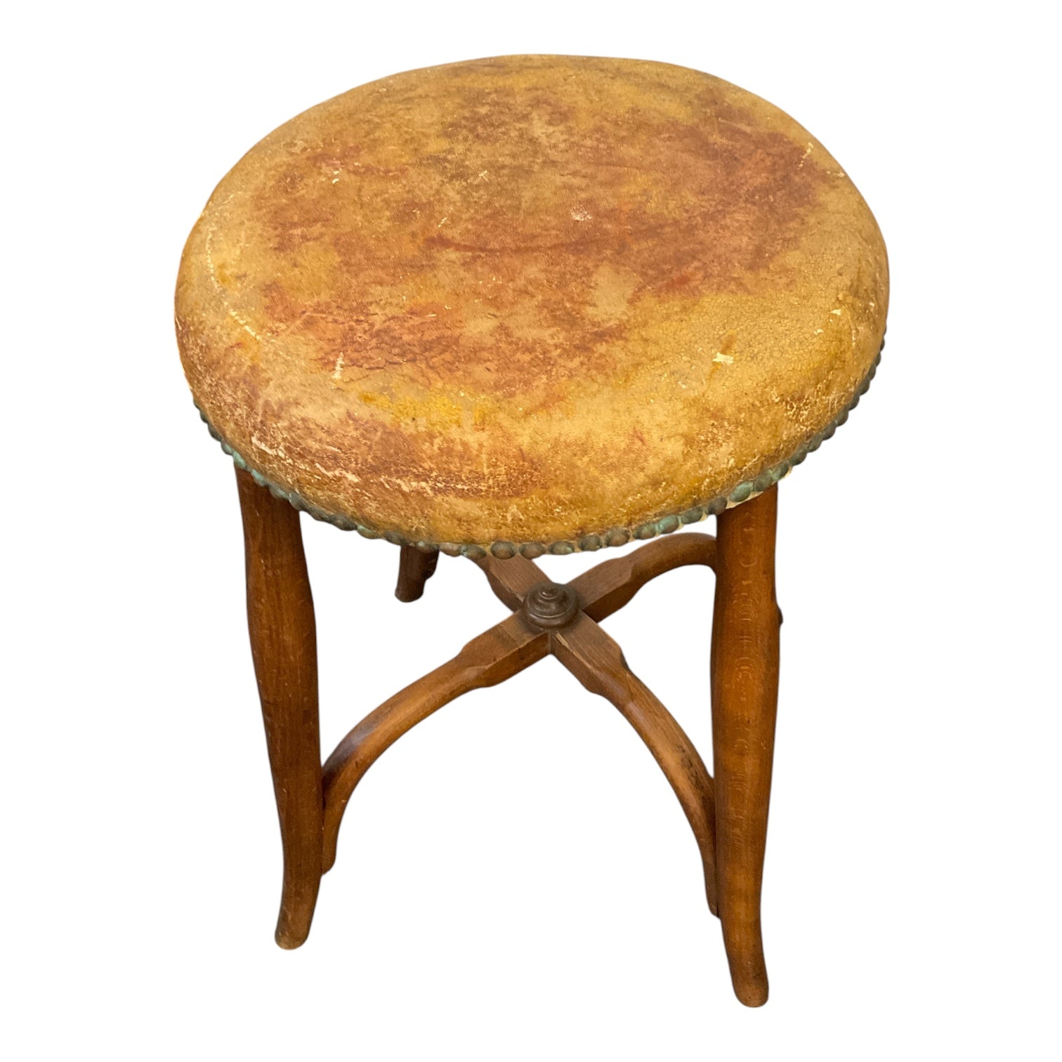French Leather Top Stool