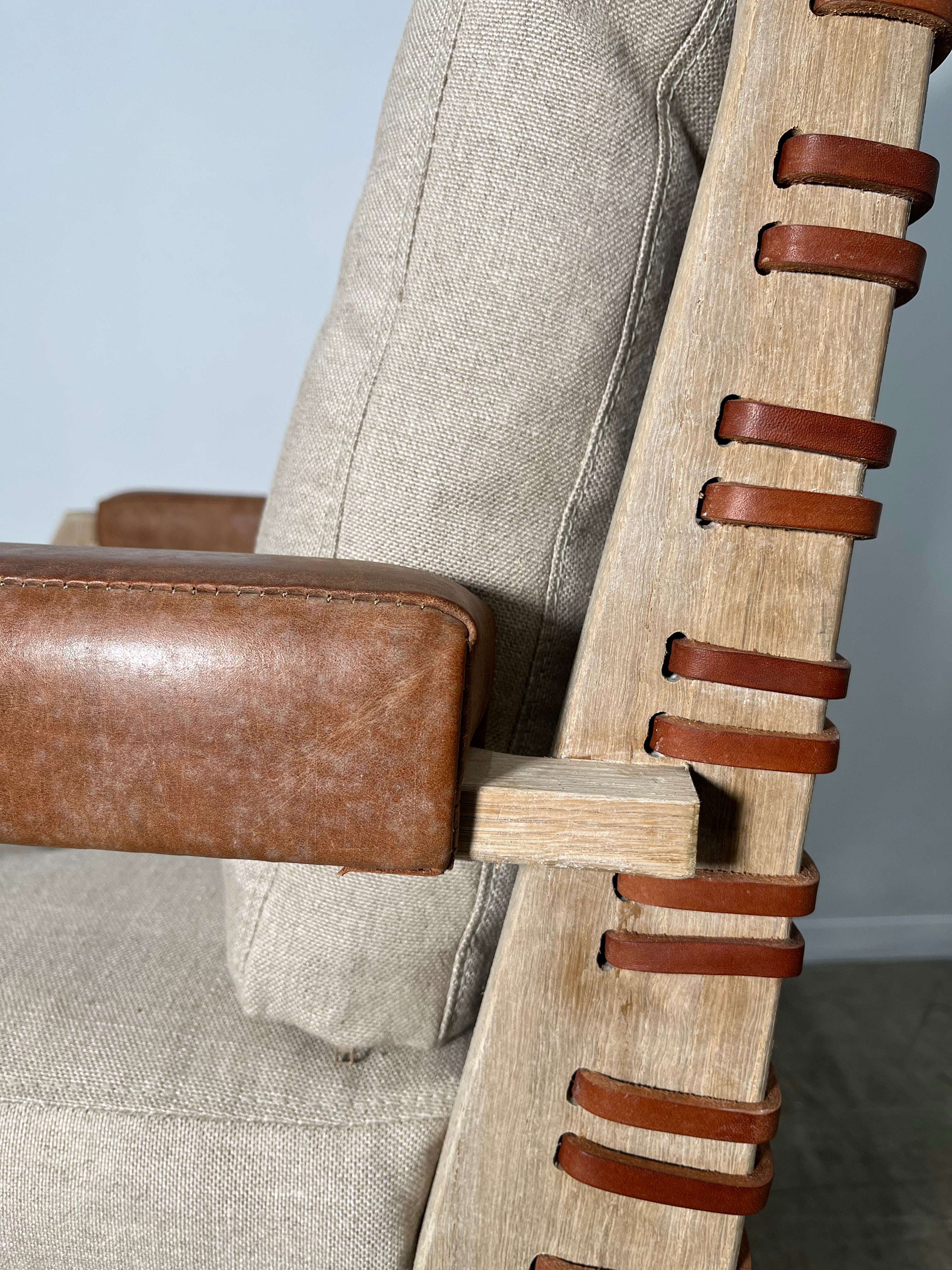 Limited Edition Langdon Arm Chairs with Leather Backs